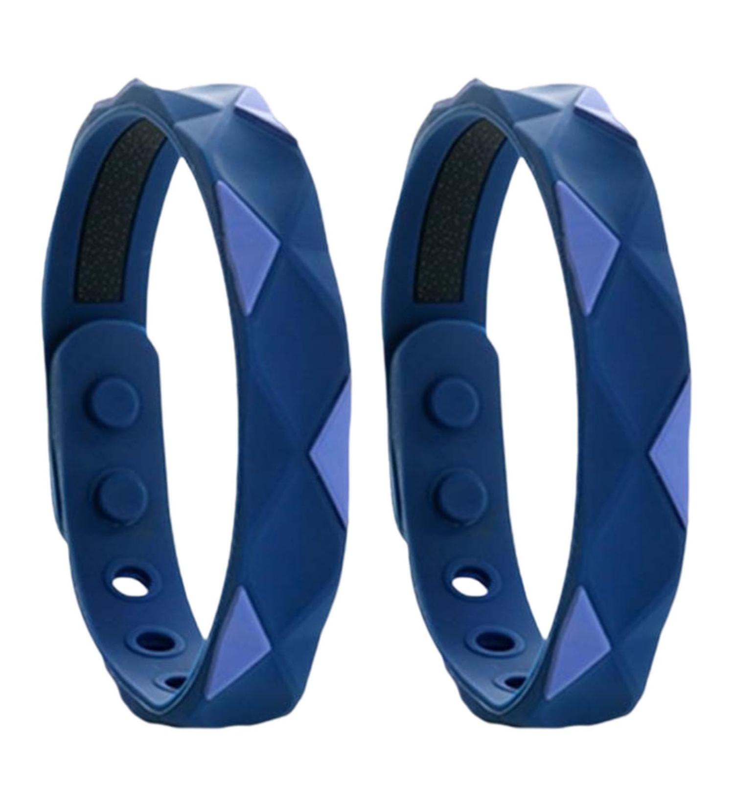 Erhigher Neurasthenia Relief Bracelet 2pcs Anti Static Adjustable Multi-Hole Silicone Energy Balance for Improved Sleep Quality Relaxation Unisex Waterproof Blue 2pcs 2pcs Blue - Buy Online on SooperMarket.com