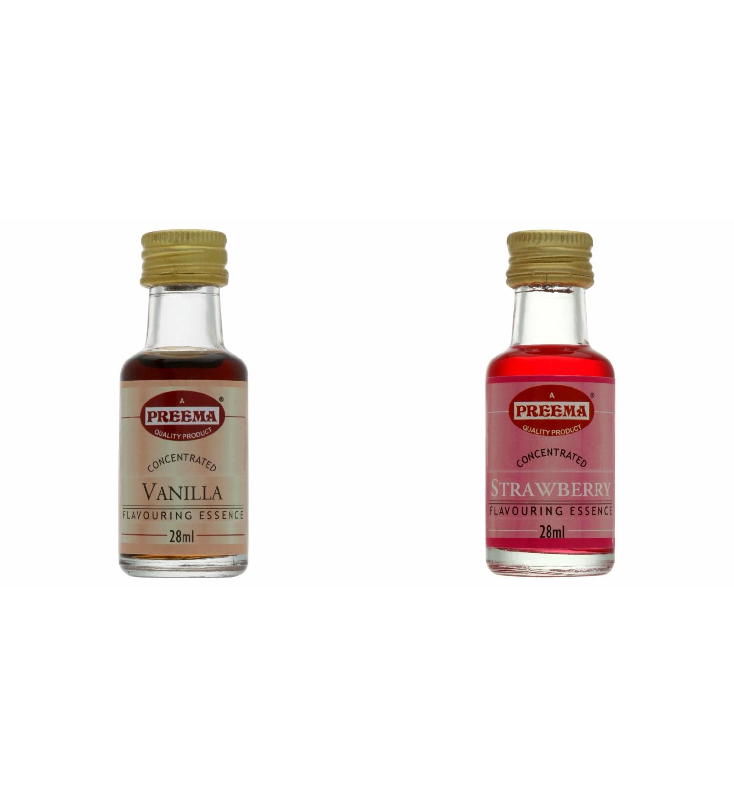 Preema Strawberry flavour essence 28ml And Preema Vanilla Essence - 28ML. Prefect For Baking | Halal | Premium Quality - Buy Online on SooperMarket.com