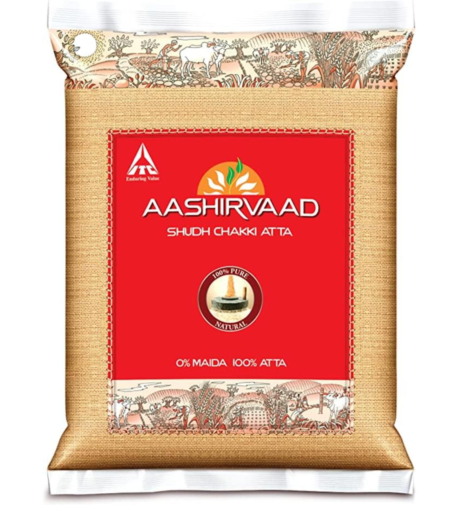 Aashirvaad Shudh Chakki Atta | Whole Wheat Flour | Premium Quality Atta | 10kg - Buy Online on SooperMarket.com