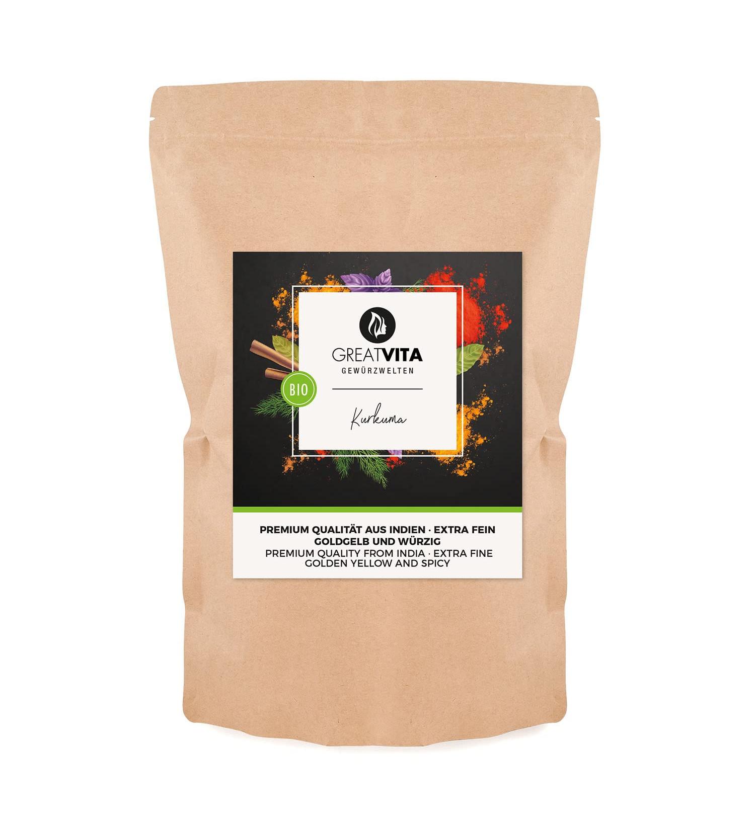 GreatVita Organic Turmeric Powder 1000g | 100% Natural & Finely Ground | Premium Quality for Health & Wellness - Buy Online on SooperMarket.com