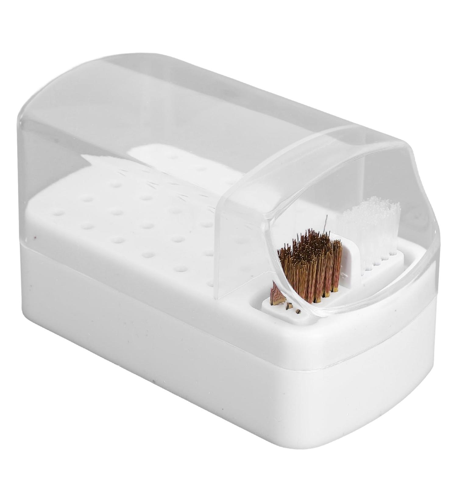 Nail Drill Bits Container Portable Acrylic Cover 30 Holes Nail Drill Bits Stand for Artist for Salon (White) - Buy Online on SooperMarket.com