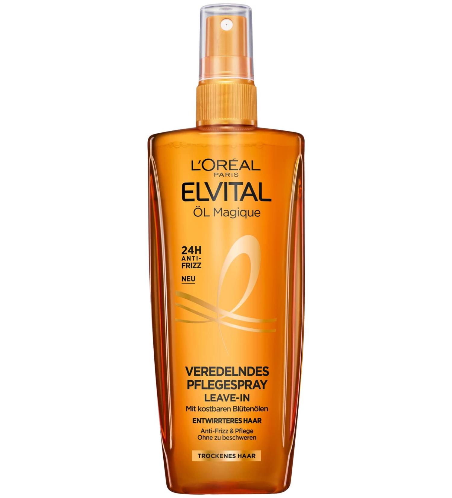 L'Or al Paris Elvital Referring Care Pray Leave in Hair Care for Developing Moisturizing Anti Frizz Spray with Flower oils oil Magique 1 x 200 ml