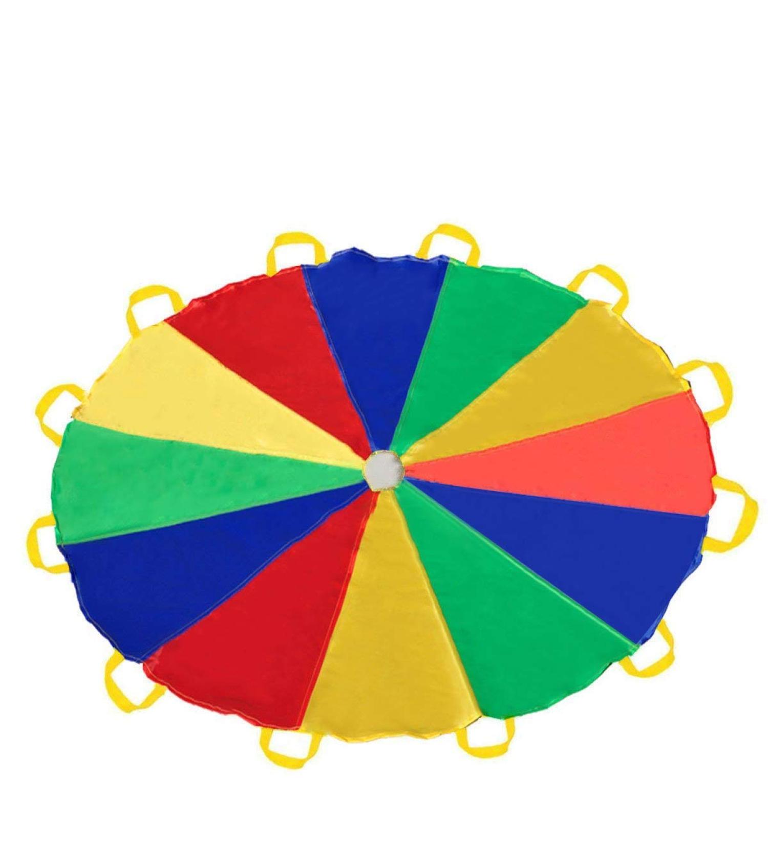 Sonyabecca Parachute for Kids - 12FT, 12 Handles, Multicolored | Tent Cooperative Games and Birthday Gift - Buy Online on SooperMarket.com