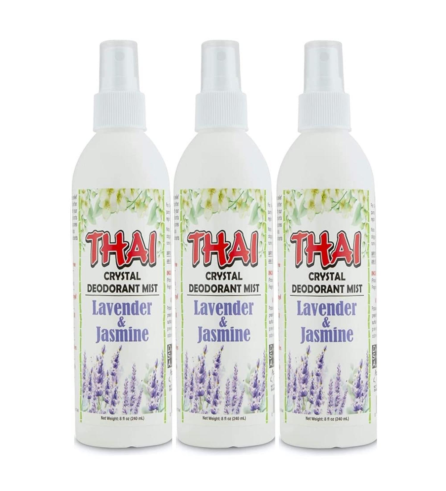 Thai Deodorant Spray 8 oz - Lavender & Jasmine Natural Deodorant (Pack of 3) | Not Tested on Animals - Buy Online on SooperMarket.com