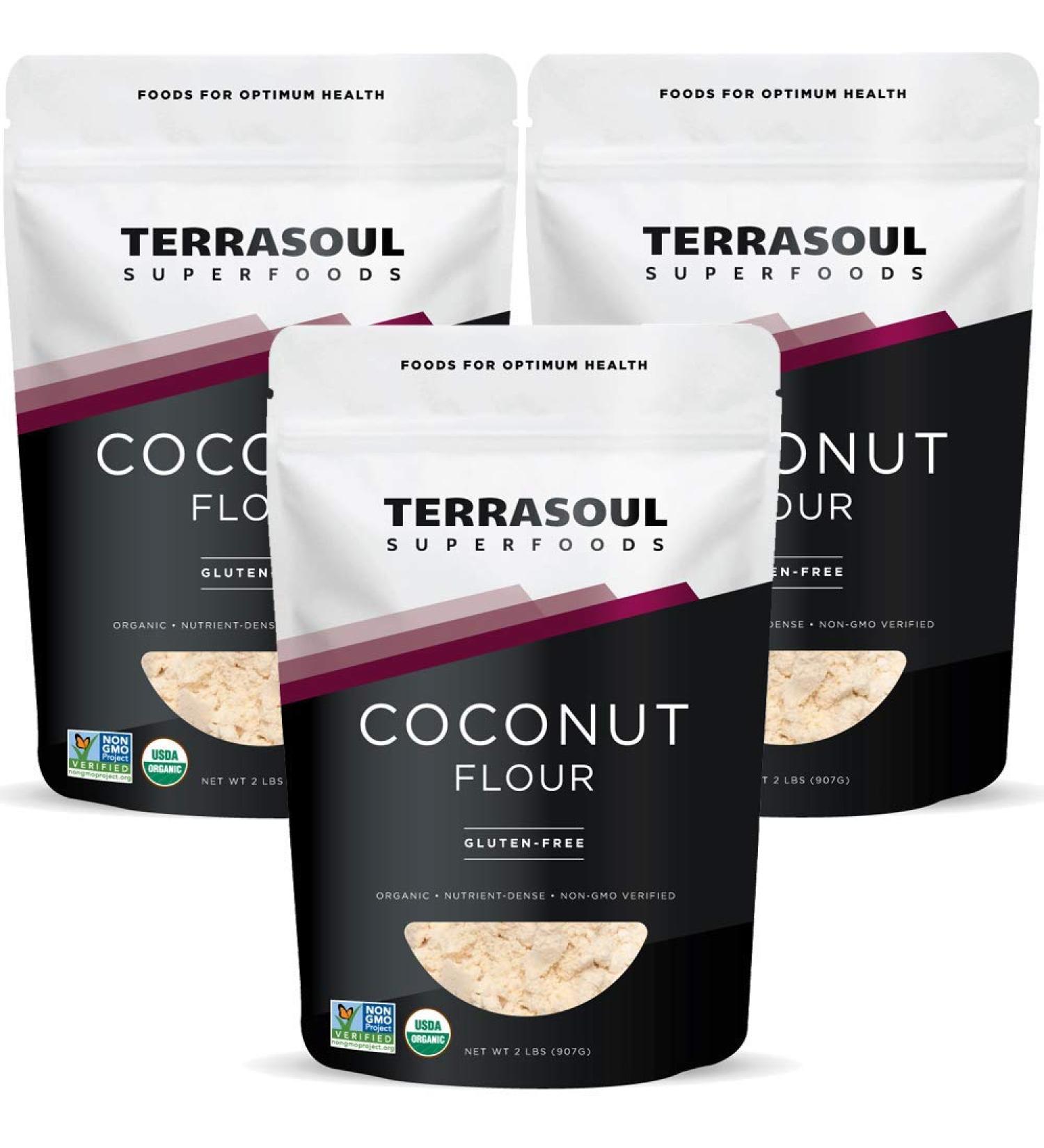 Terrasoul Superfoods Organic Coconut Flour 6 Lbs (3 Pack) - Gluten-Free & Unrefined - Fine Texture, Premium Quality - Buy Online on SooperMarket.com