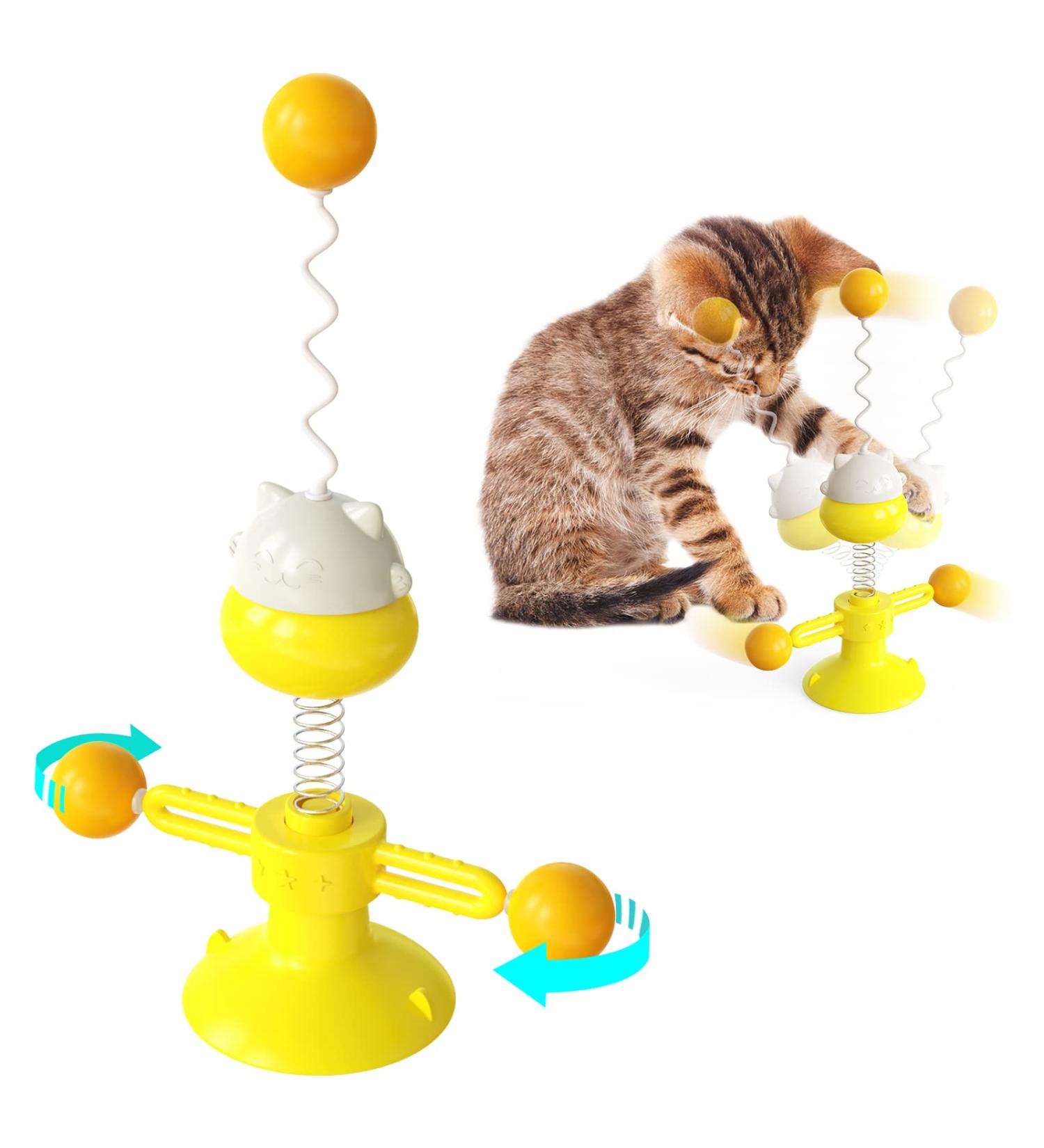 PUPPYIT Interactive Cat Toy - Fun Windmill Swing Teaser for Indoor Kittens | Ideal Gift for Cat Lovers - Buy Online on SooperMarket.com