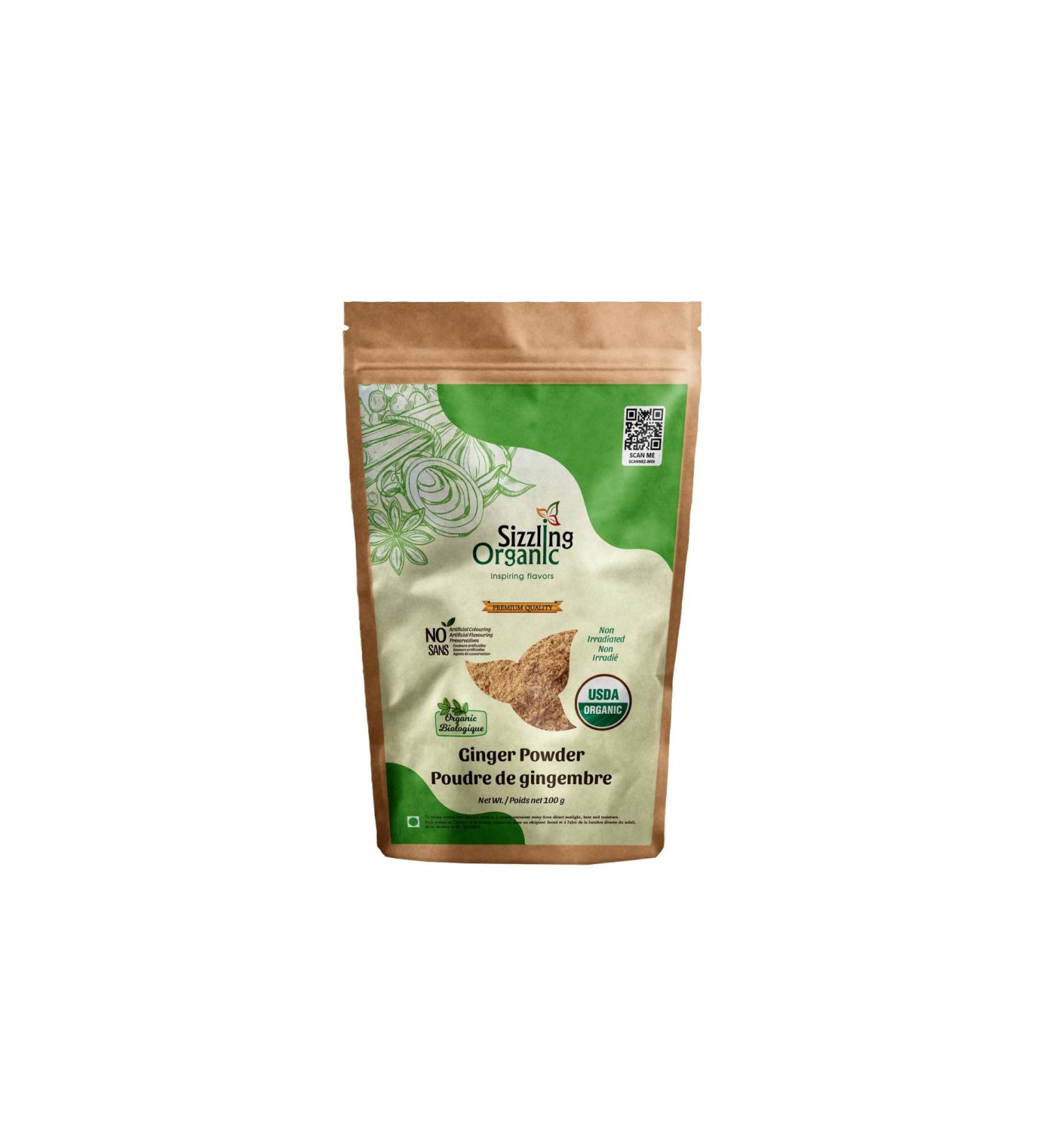 Sizzling Organic Ginger Powder from Sri Lanka USDA Certified Non-Irradiated Aromatic and Flavorful 100 g (Pack of 1)