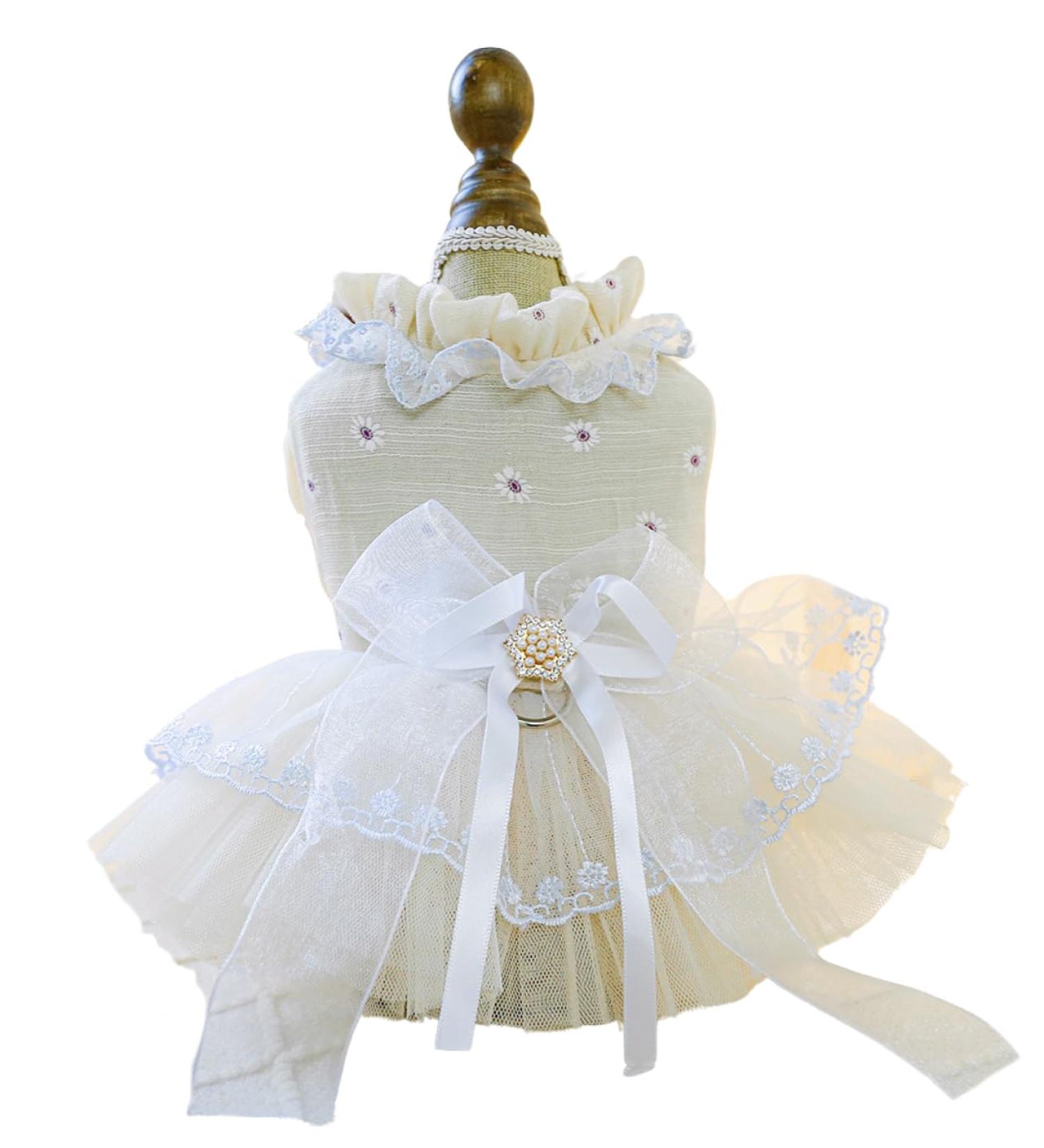 BT Bear Smally Dog & Cat Princess Tutu Dress - Lace Wedding Outfit for Small Pets - Size M Apricots - Buy Online on SooperMarket.com