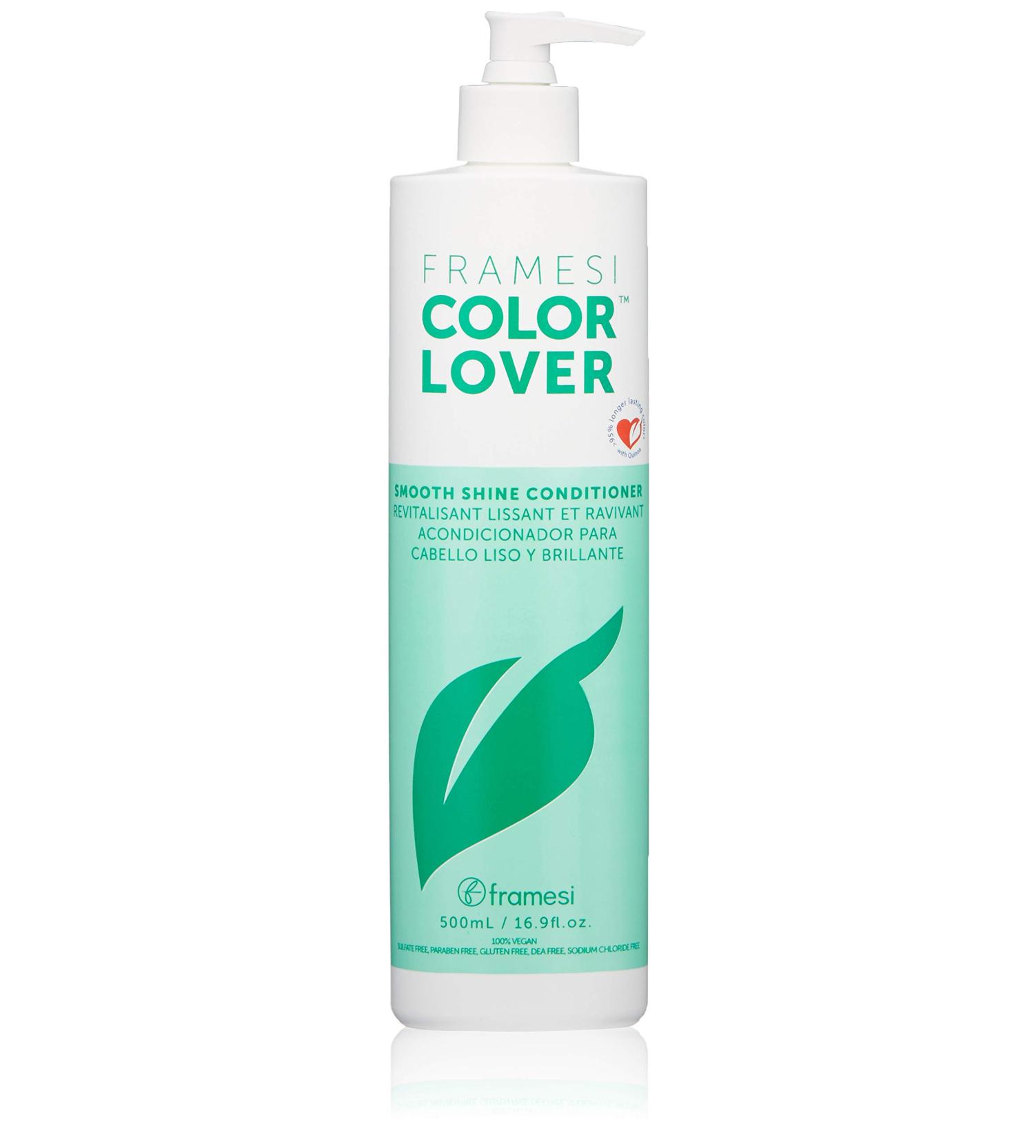 Framesi Color Lover Smooth Shine Conditioner - Sulfate Free with Coconut Oil & Quinoa - 16.9 Fl Oz - For Color Treated Hair - Buy Online on SooperMarket.com