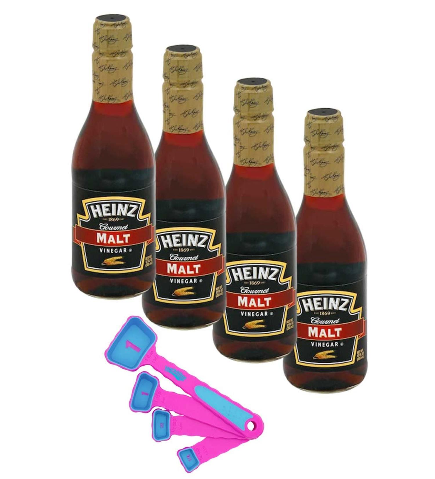 Malt Vinegar 12oz Pack of 4 with Measuring Spoons - Premium Quality - Buy Online on SooperMarket.com