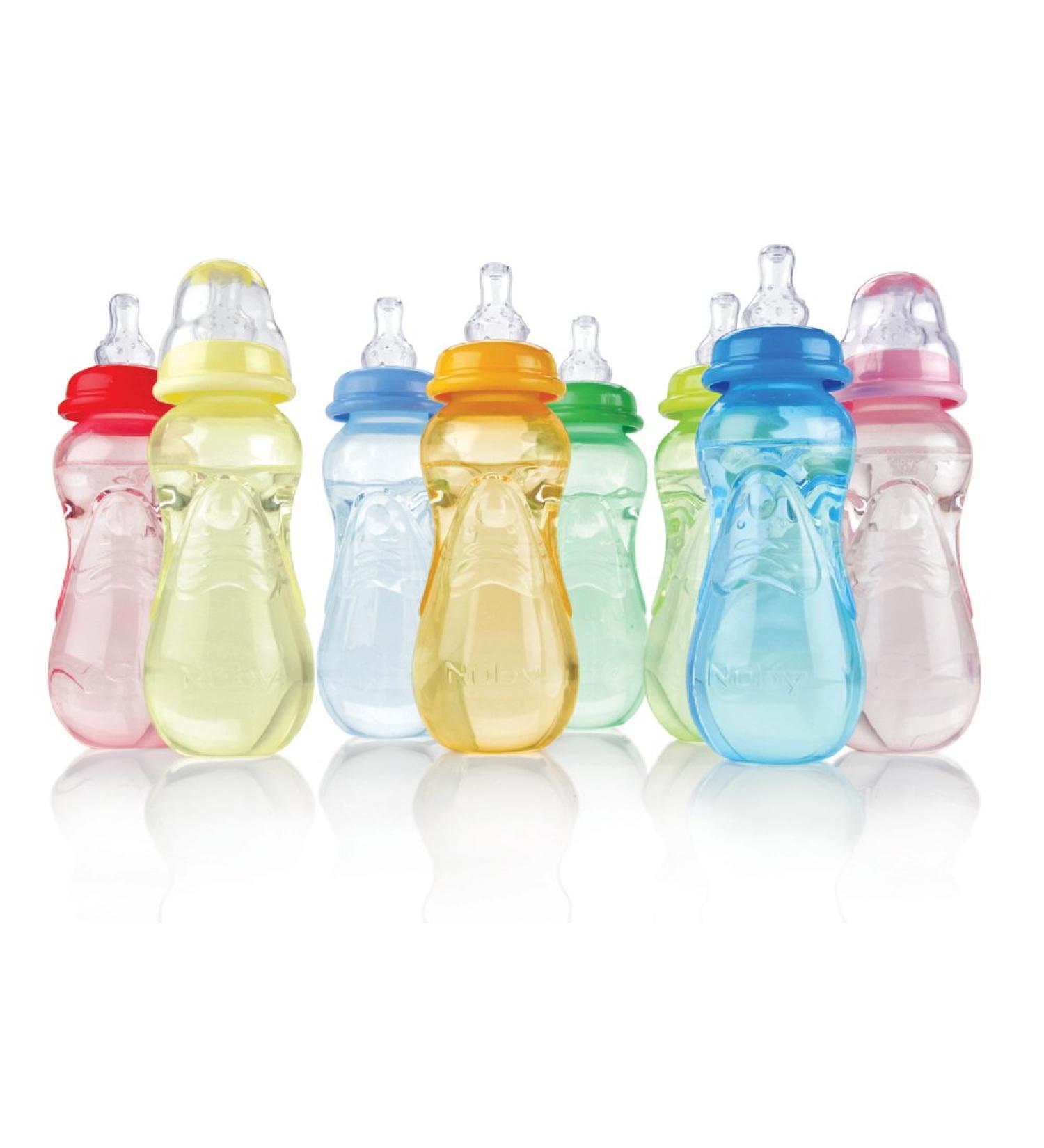 Nuby Non-Drip Standard Neck Bottles 10oz - Colors May Vary - 3 Count - Buy Online on SooperMarket.com