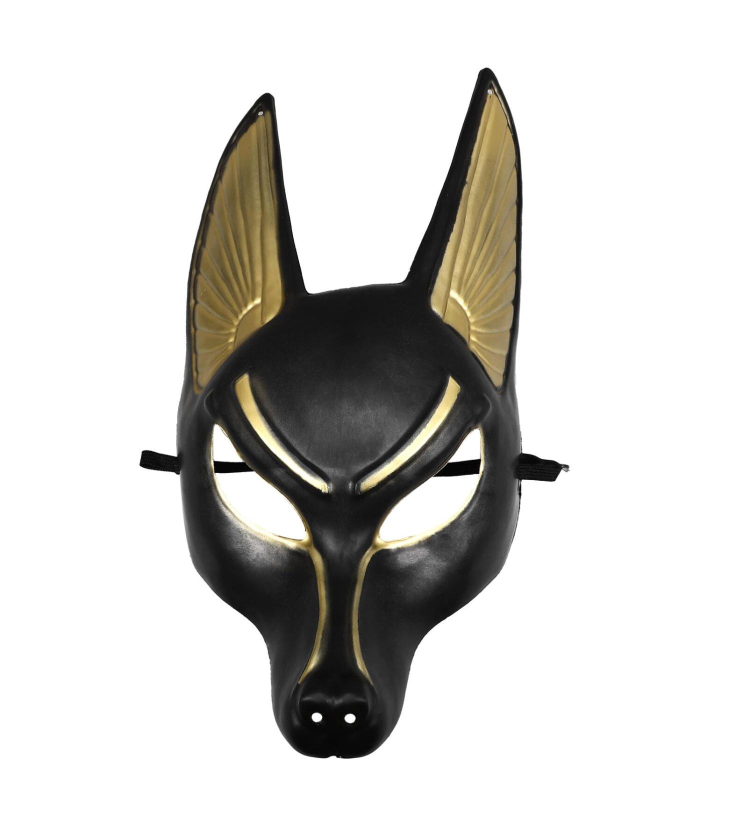 Magiclulu Anubis Mask - Egyptian Costume & Cosplay | Classic Venetian Men's Masquerade & Halloween Party Mask - Buy Online on SooperMarket.com