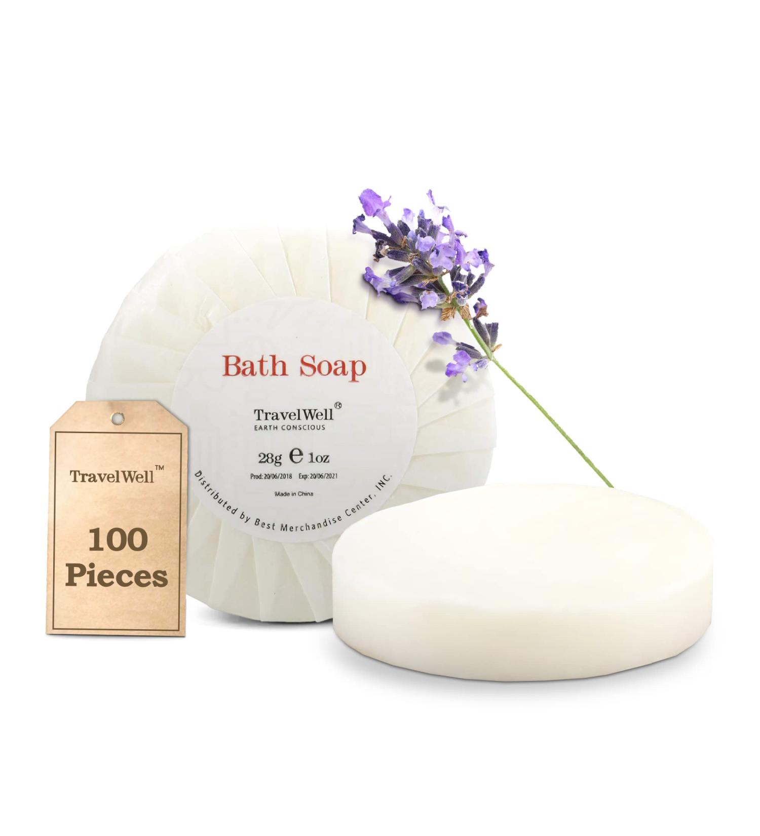 Travelwell 1oz Mini Bar Soap - 100 Pack | Hotel & Travel Size Toiletries - Individually Wrapped Bulk Soap Bars for AirBNBs, VRBO, Inns & Hotels - Buy Online on SooperMarket.com
