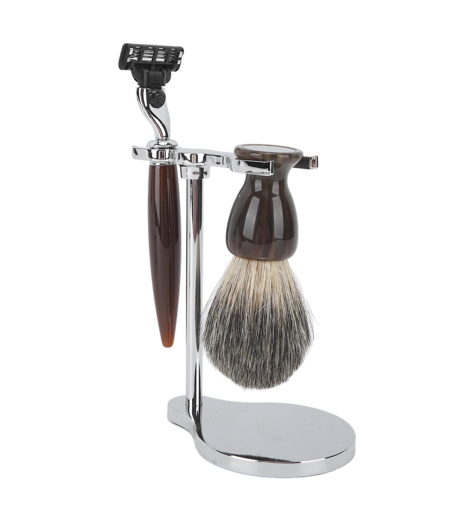 Premium Vintage Razor Set for Men | Complete Wet Shaving Care with Safety Razor Beard Brush Soap and Stand - International Shipping - Buy Online on SooperMarket.com