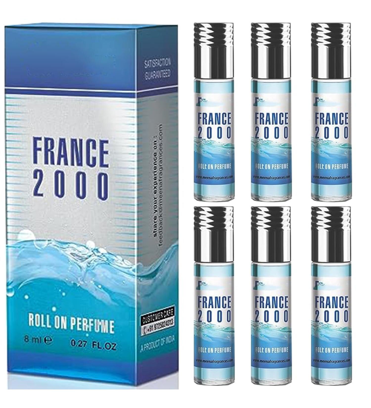 BlueQueen Natural Attar Cologne Roll On Perfume Fragrance For Women and Men | Alcohol Free Long Lasting | With Aquatic Citrus Floral Musky Scent - 8Ml - Pack of 6 - Buy Online on SooperMarket.com