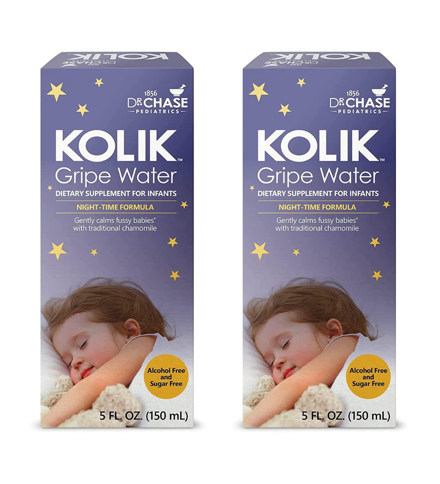 Dr. Chase Kolik Night-Time Gripe Water for Babies - Alcohol-Free Colic Relief with Calming Chamomile - Baby Gas Relief for Newborns & Infants - 5 fl. oz. (Pack of 2) - Buy Online on SooperMarket.com