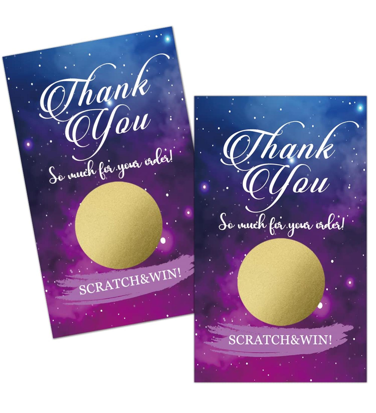 Hafhue 50 Pack Thank You Blank Gift Certificate Scratch Off Cards for Small Business Spa Gold - Buy Online on SooperMarket.com