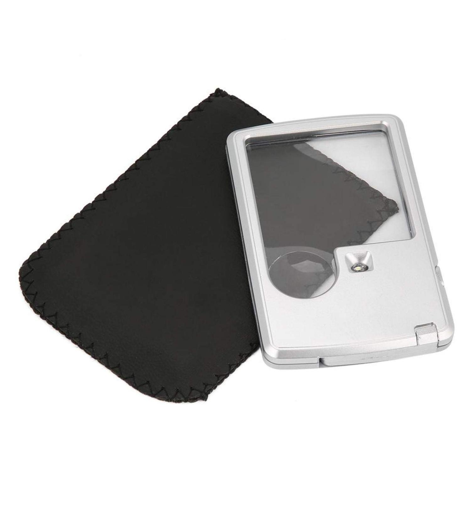Card Type Magnifying Glasses Credit Card Sized Magnifying Lenses Ideal Pocket Magnifier for Reading Magnifying Glass with LED Light and Leather Case - Buy Online on SooperMarket.com