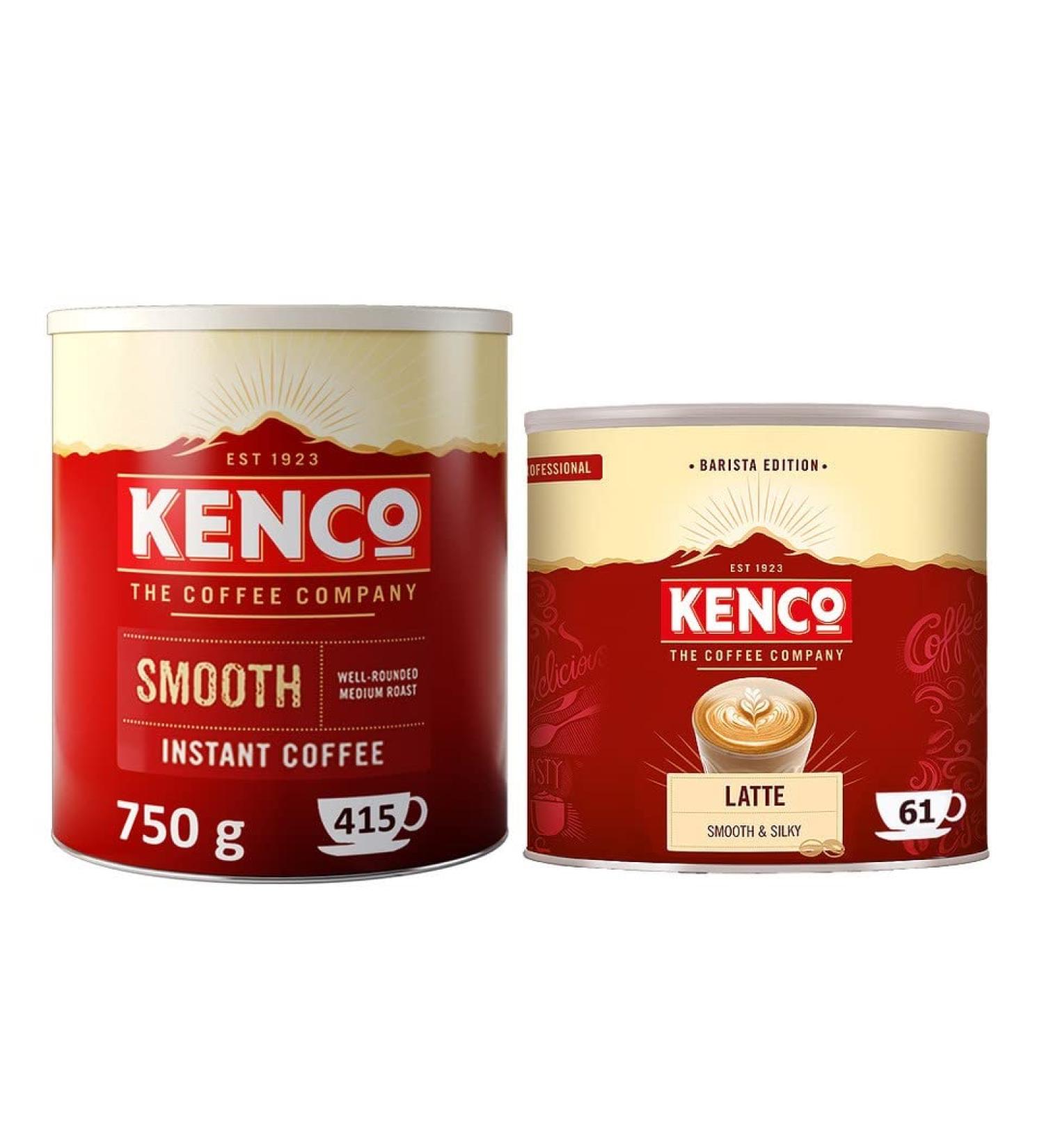 Kenco Instant Coffee Bundle | 1 x Kenco Smooth 750g Tin and 1 x Kenco Latte 1kg Tin - Buy Online on SooperMarket.com