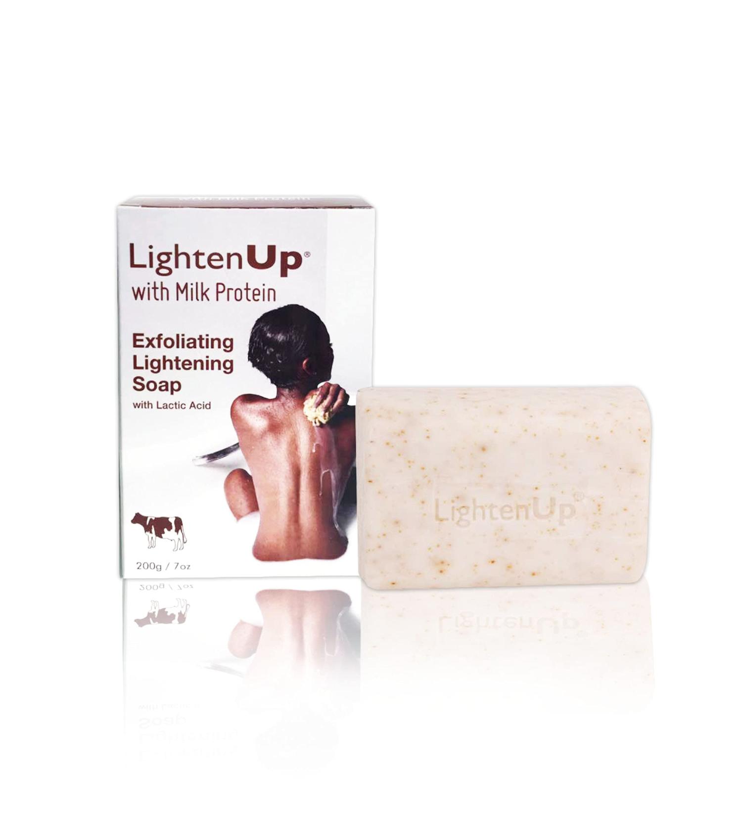 Lactic Acid Exfoliating Soap | Brightening Bar for Dark Spots | 7.7 oz | AHA Soaps with Shea Butter & Apricot - Buy Online on SooperMarket.com