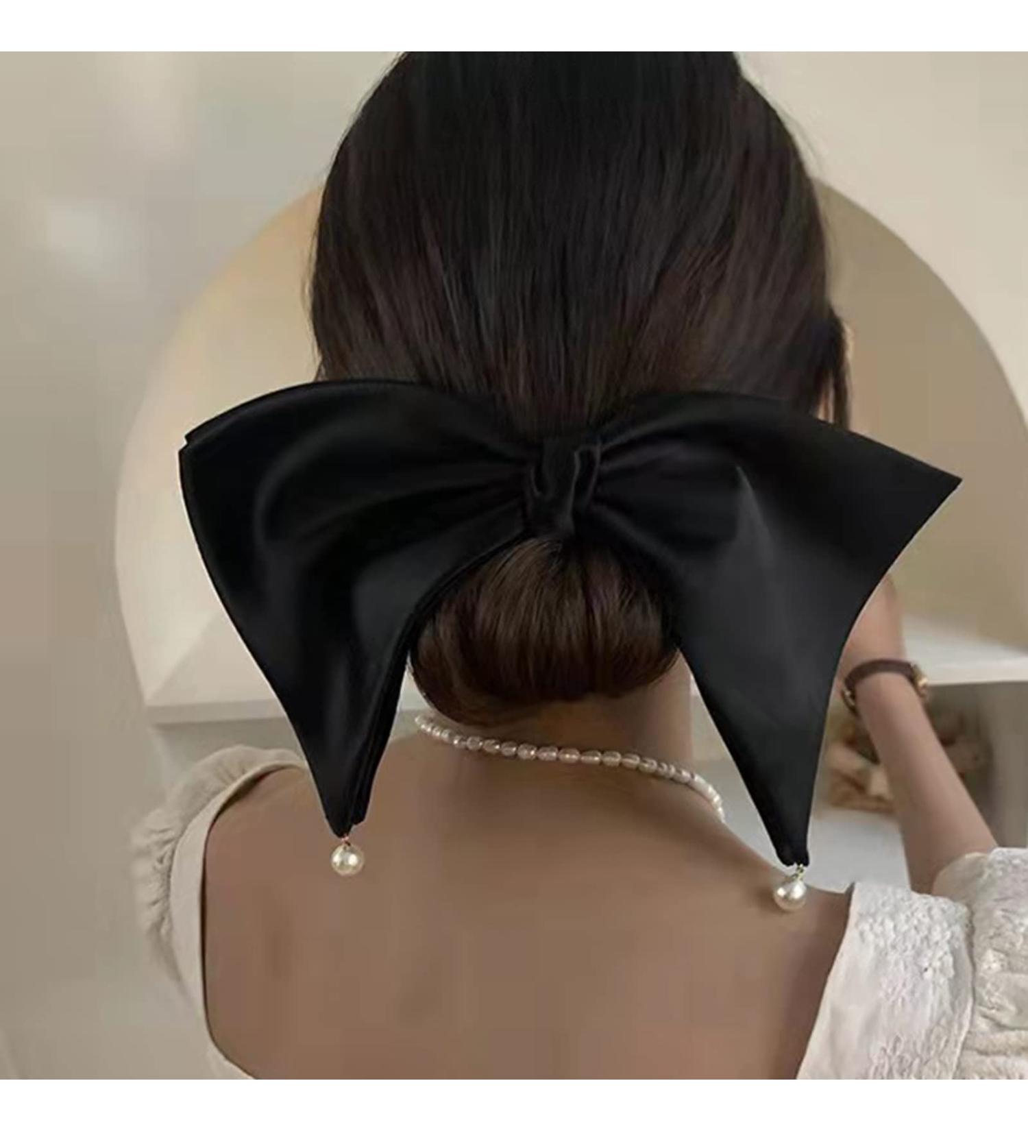 BUAJIUBUA Big Bow Hair Clip with Pearl Dangling for Women & Girls - Prom Hair Accessory - Buy Online on SooperMarket.com