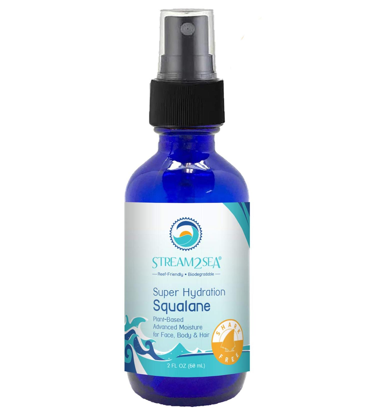 STREAM 2 SEA Squalane Olive Based Face Moisturizer | Reef Safe Shark Free Vitamin E Infused Biodegradable Skin & Hair Care - 2 Fl Oz - Buy Online on SooperMarket.com