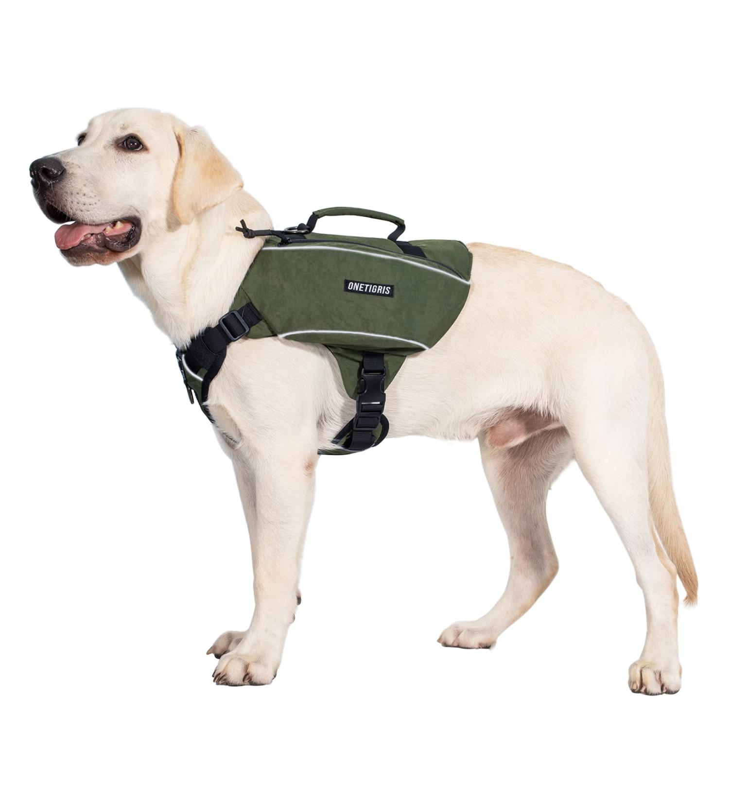 OneTigris CAMELUS Dog Backpack - Tear-Resistant Hiking & Camping Gear for Medium/Large Dogs (M Ranger Green) | International Shipping Available - Buy Online on SooperMarket.com