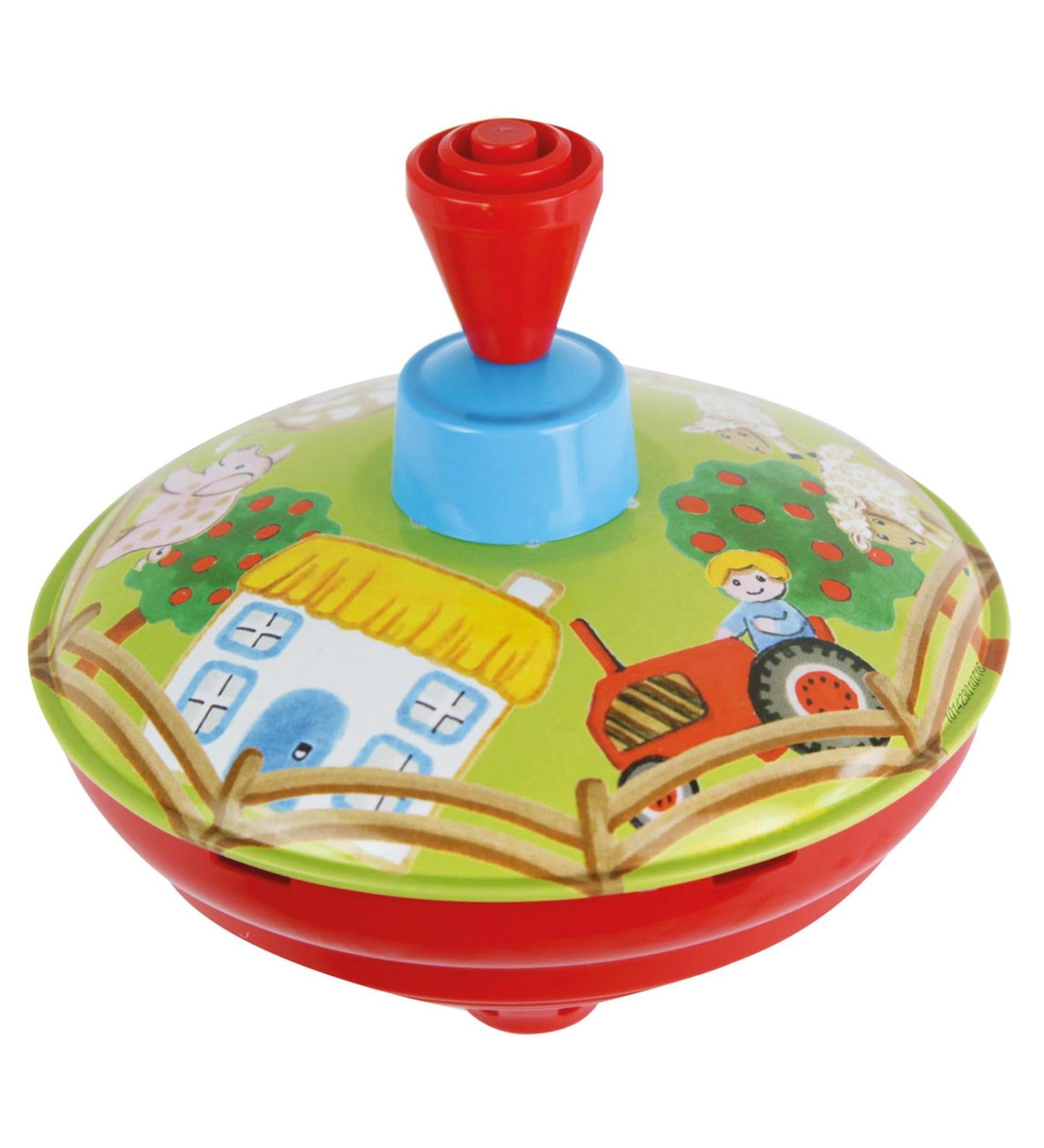 Lena 52412 Humming Farm Toy - Metal Bedrock 13 cm Classic Pumping Circle & Animal Motif - Perfect for Kids 18 Months+ - Buy Online on SooperMarket.com