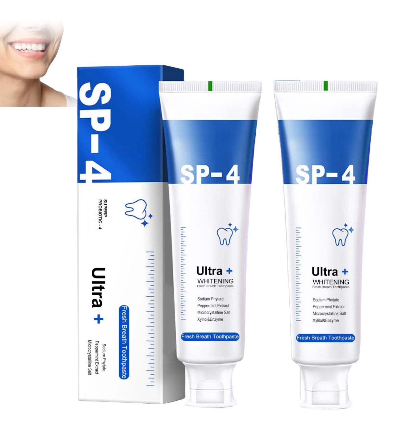Sp4 Probiotic Whitening Toothpaste Fresh Breath Toothpaste Sp4 Teeth Whitening Paste Sp4 Deep Cleansing Care Toothpaste 2pcs C - Buy Online on SooperMarket.com