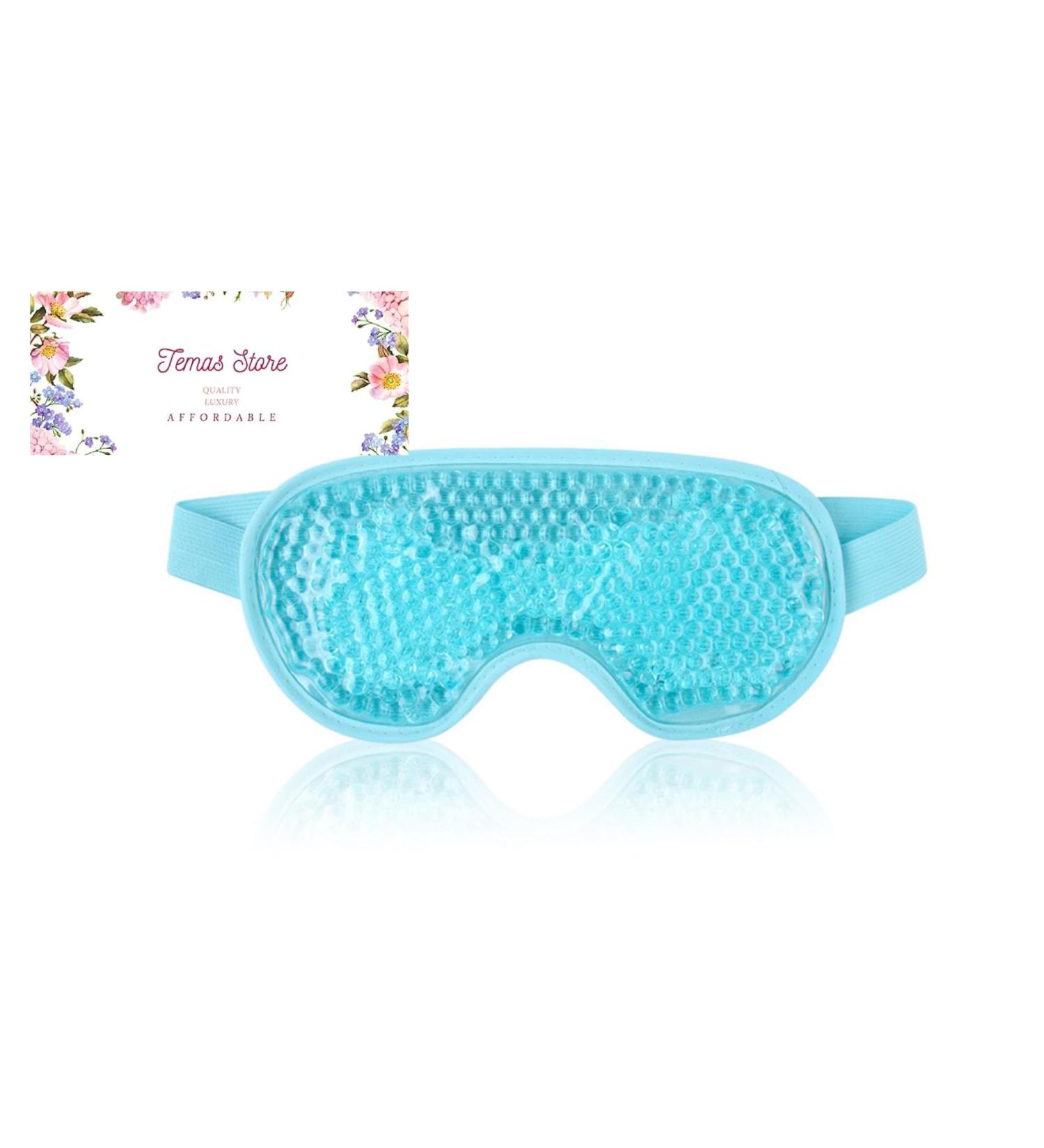 Temas Cooling Eye Mask for Puffy Eyes Reusable Hot Cold Therapy Gel Cold Eye Mask for Migraine Headache Dark Circles Dry Eyes Swollen Eyes Sinus Pain - Blue Green and Purple (Sky Blue)