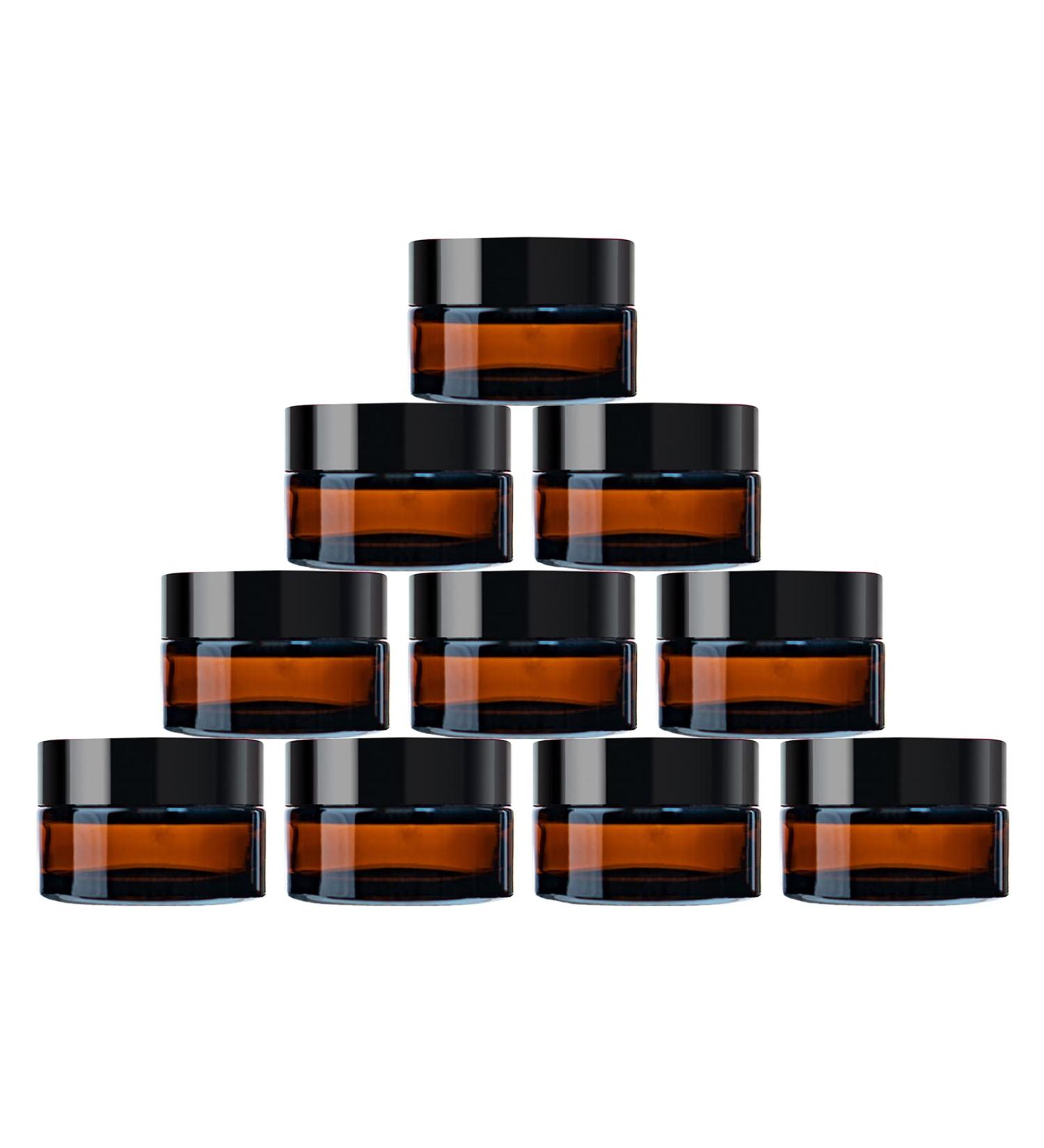 Tuakimce 10 Pack 30ml Refillable Cosmetic Glass Cream Containers with Lid - Ideal for Creams Lotions & Essential Oils - Buy Online on SooperMarket.com