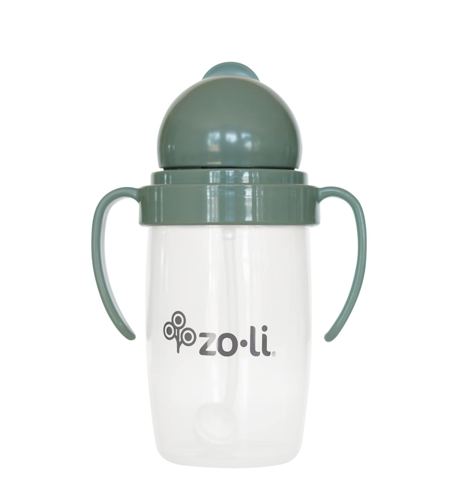 ZoLi BOT 2.0 Weighted Straw Sippy Cup - Spruce Green | Toddler Training & Transition Straw Cup with Handles - Buy Online on SooperMarket.com