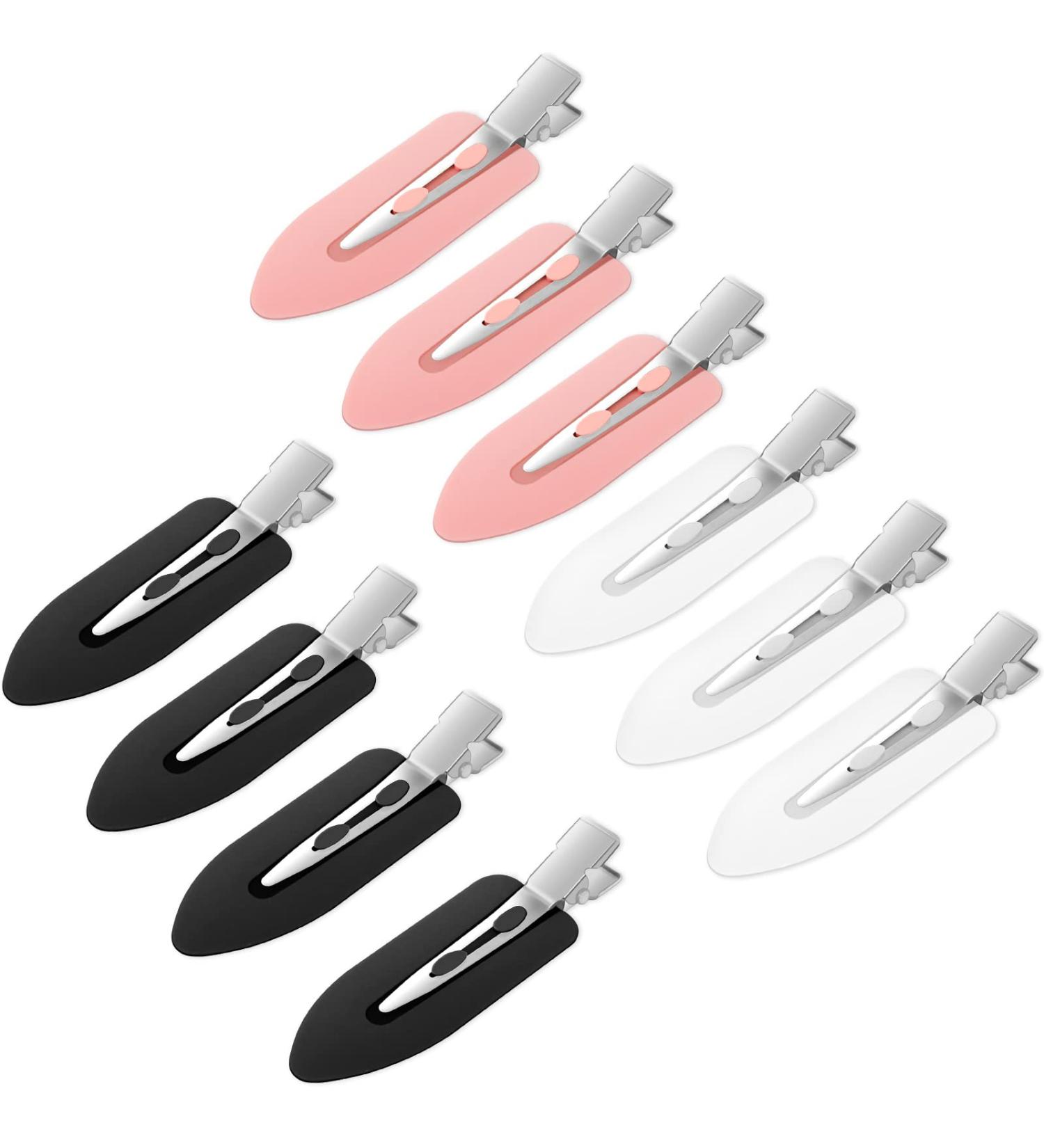 Sularpek 10 Pcs No Bend Hair Clips Makeup Hair Clip No Crease Hair Pin Clips Styling Curl Clips Accessories for Hair Styling Face Washing Makeup Application(Pink White Black) 1 count (Pack of 10) - Buy Online on SooperMarket.com
