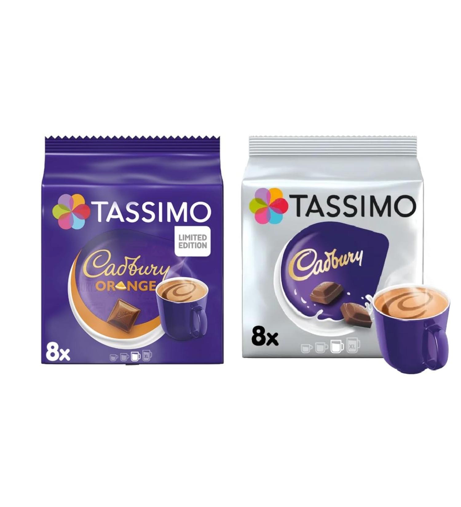 Tassimo Cadbury 8 T-Discs + Cadbury Orange 8 T-Discs Hot Chocolate (Total - 2 Packs - 16 T-Discs) - Buy Online on SooperMarket.com