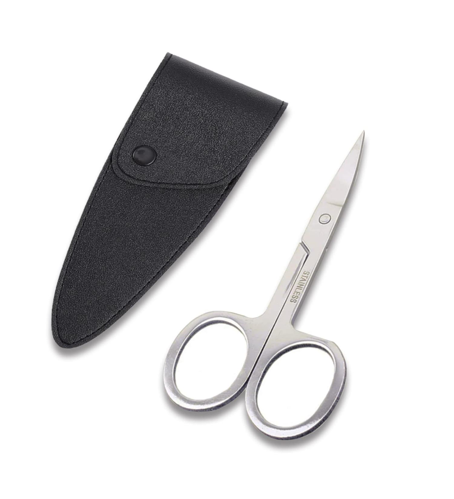 Professional Left-Handed Nail Scissors with Leather Case - Precision Nail Skin Shears for Fingers & Toenails - 1 Piece for International Shipping - Buy Online on SooperMarket.com