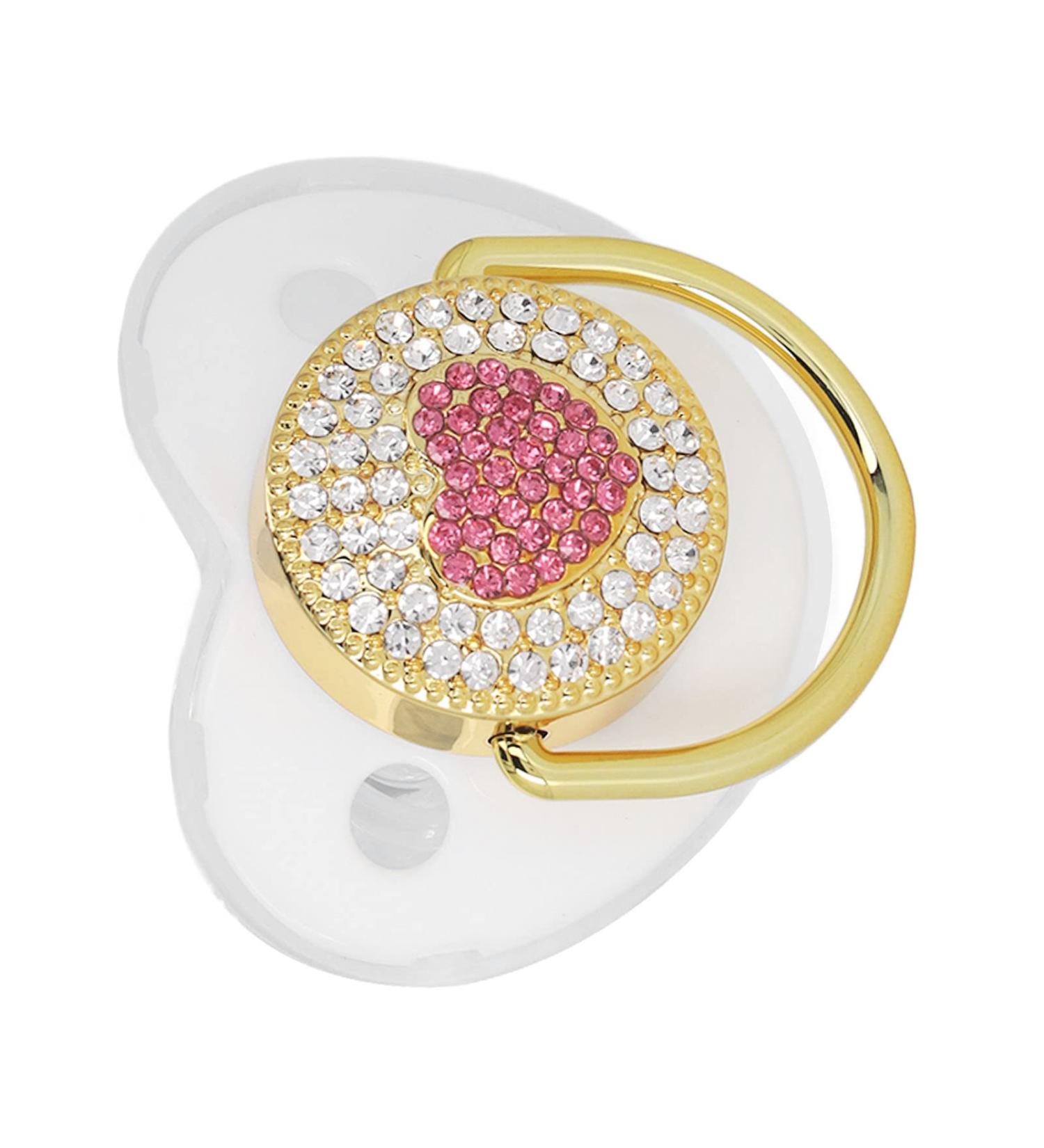 Baby Pacifier Set - Silicone Bling Pacifiers for Comfort & Sleep | Exquisite White Design | Shop Internationally - Buy Online on SooperMarket.com