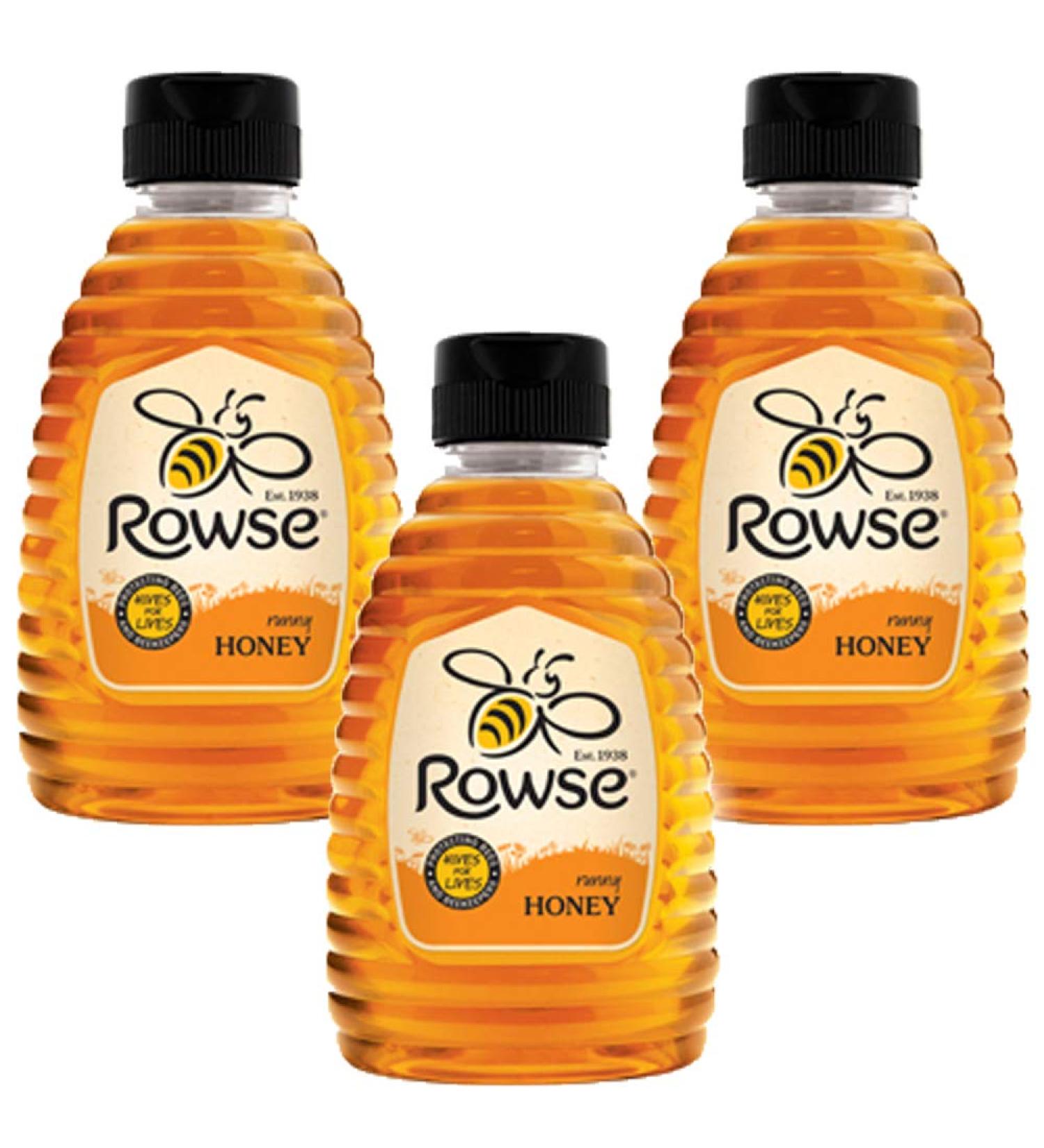3 x 340g Runny Clear Honey Sqeezy Bottle Breakfast Pancake Porridge