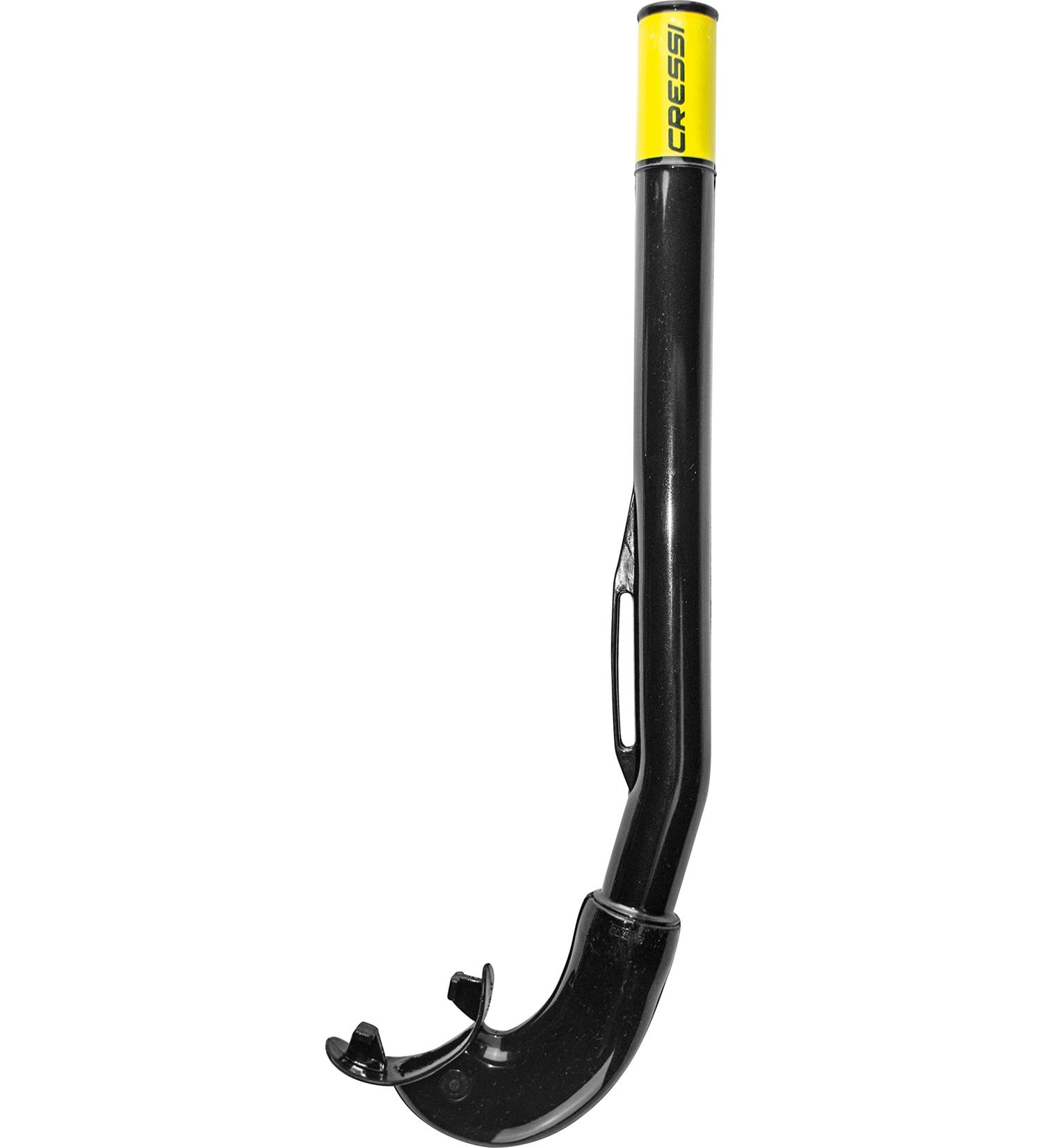 Cressi Scuba Diving Minimal Fixed Keeper Snorkel - Easy & Comfortable - Island Design, Italy - Adult Black/Yellow - Buy Online on SooperMarket.com