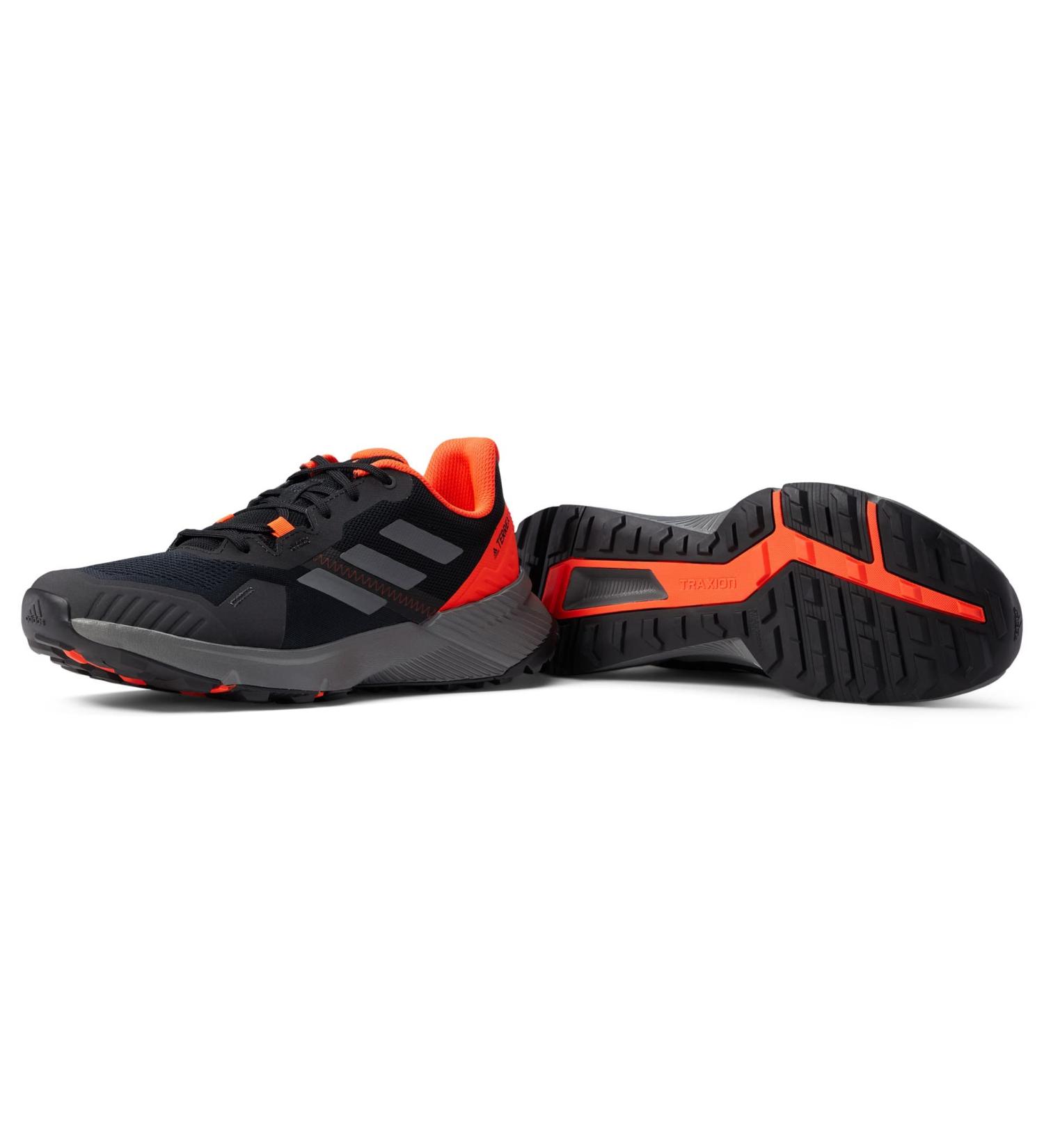 adidas Men's Terrex Soulstride Trail Running Shoe 10.5 Black/Grey/Solar Red