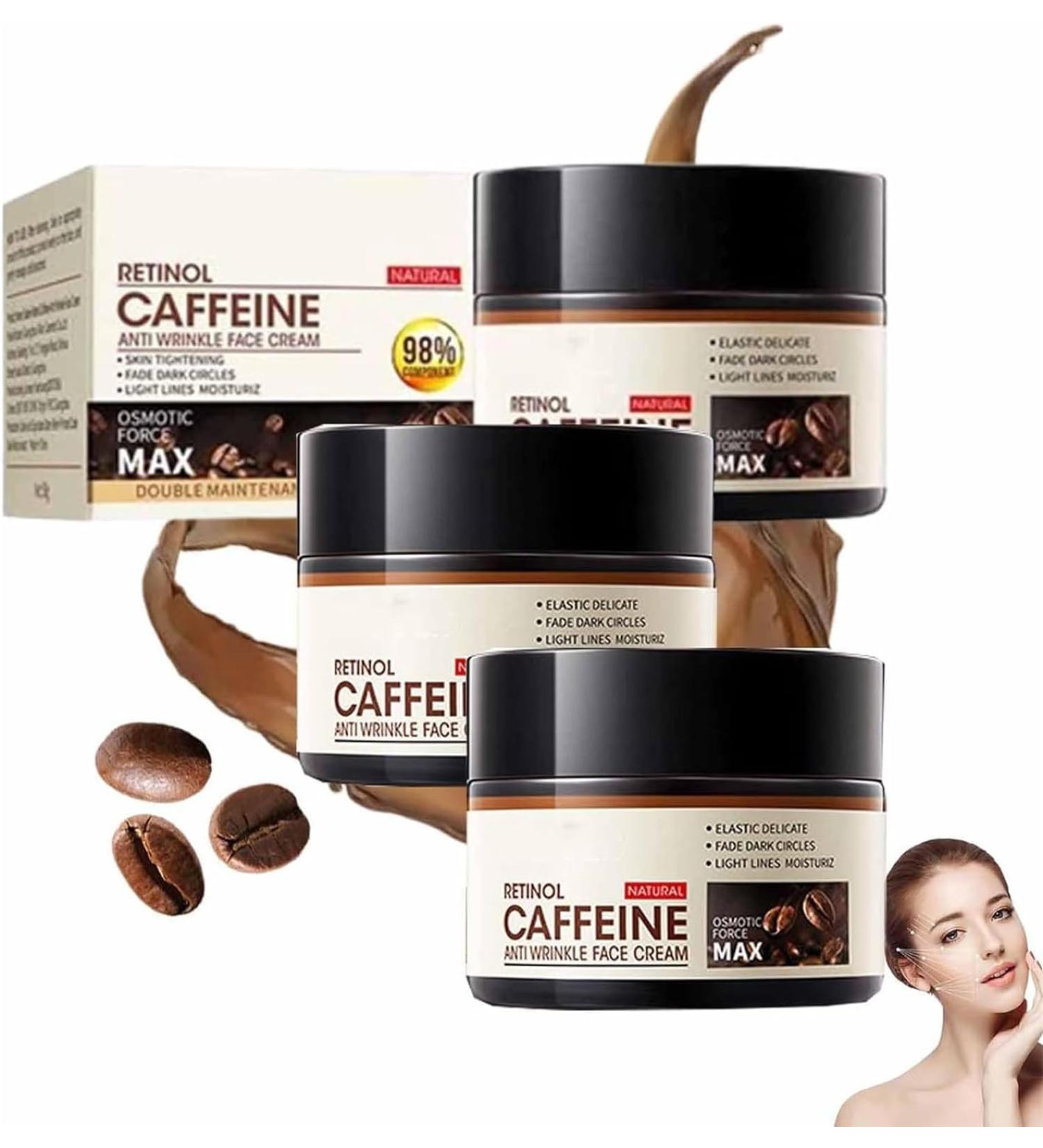 Hydrating Retinol Caffeine Anti-Wrinkle Cream & Eye Cream for Dark Circles - 3 PCs | Best Moisturizer for Youthful Skin - Buy Online on SooperMarket.com