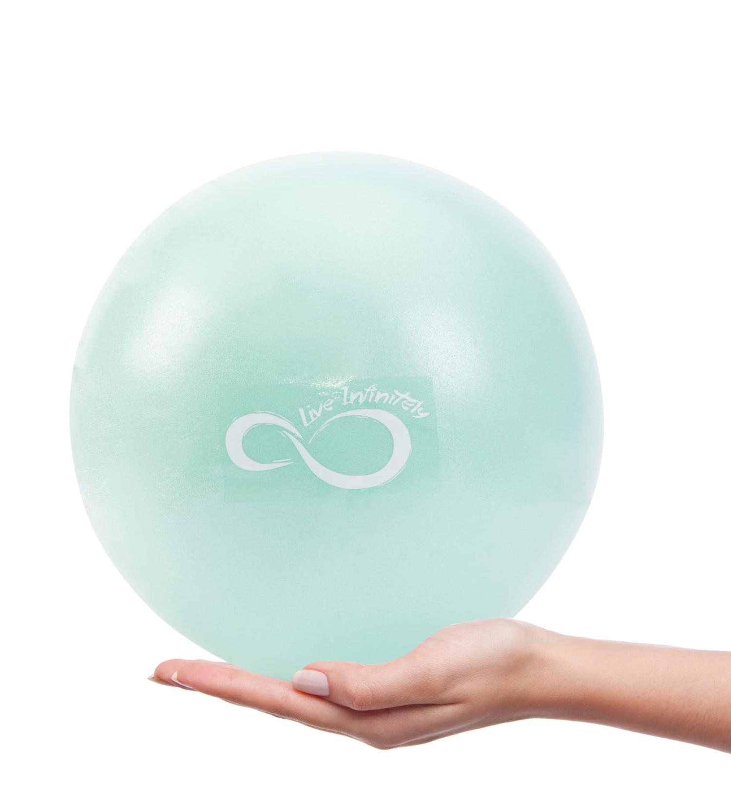 Live Infinitely 9 Barre Pilates Ball - Anti Burst Mini Ball for Yoga & Exercise - Includes Hand Pump & eBook - Mint Color - Buy Online on SooperMarket.com