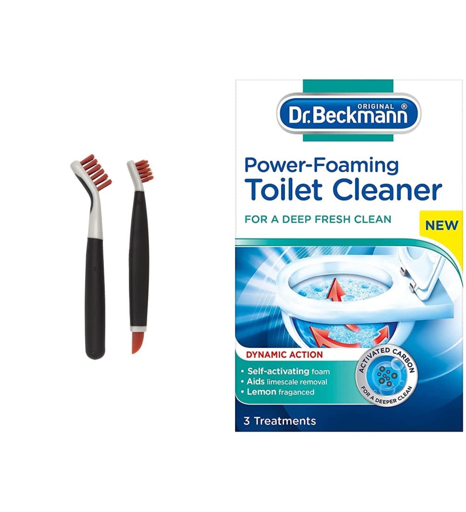 OXO Good Grips Deep Clean Brush Set - Orange & Dr. Beckmann Power-Foaming Toilet Cleaner 300 g - Buy Online on SooperMarket.com