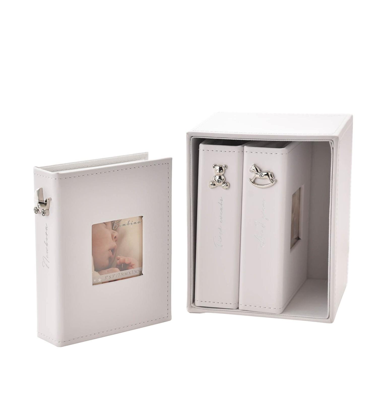 Bambino baby photo album pack of 3 with holder 72 photos 15.2 x 10.2 cm each white