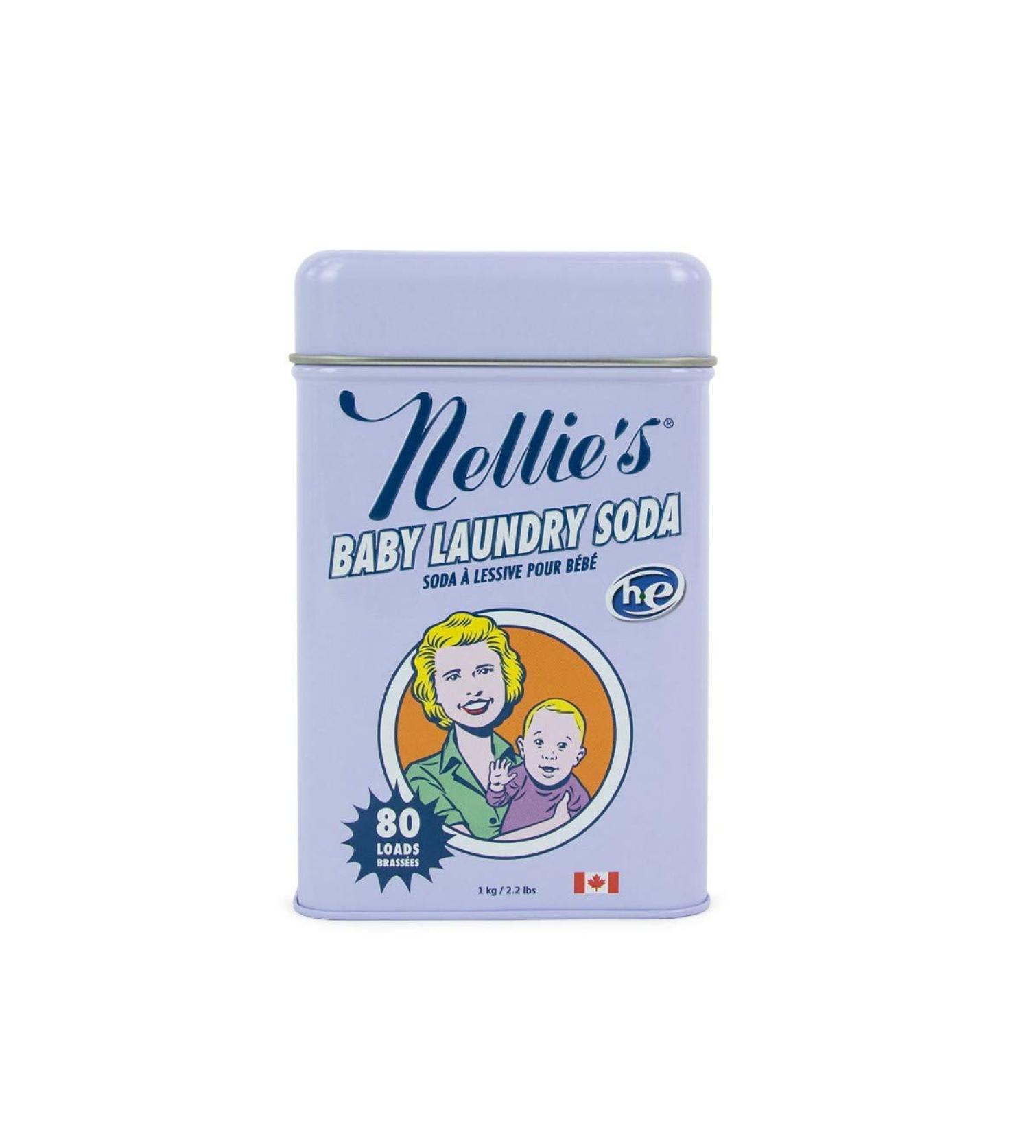 Nellie's All Natural Baby Powder Laundry Detergent Tin - 80 Loads - Non-Toxic & Safe for Infants Sensitive Skin - 2.2 Pounds - Buy Online on SooperMarket.com