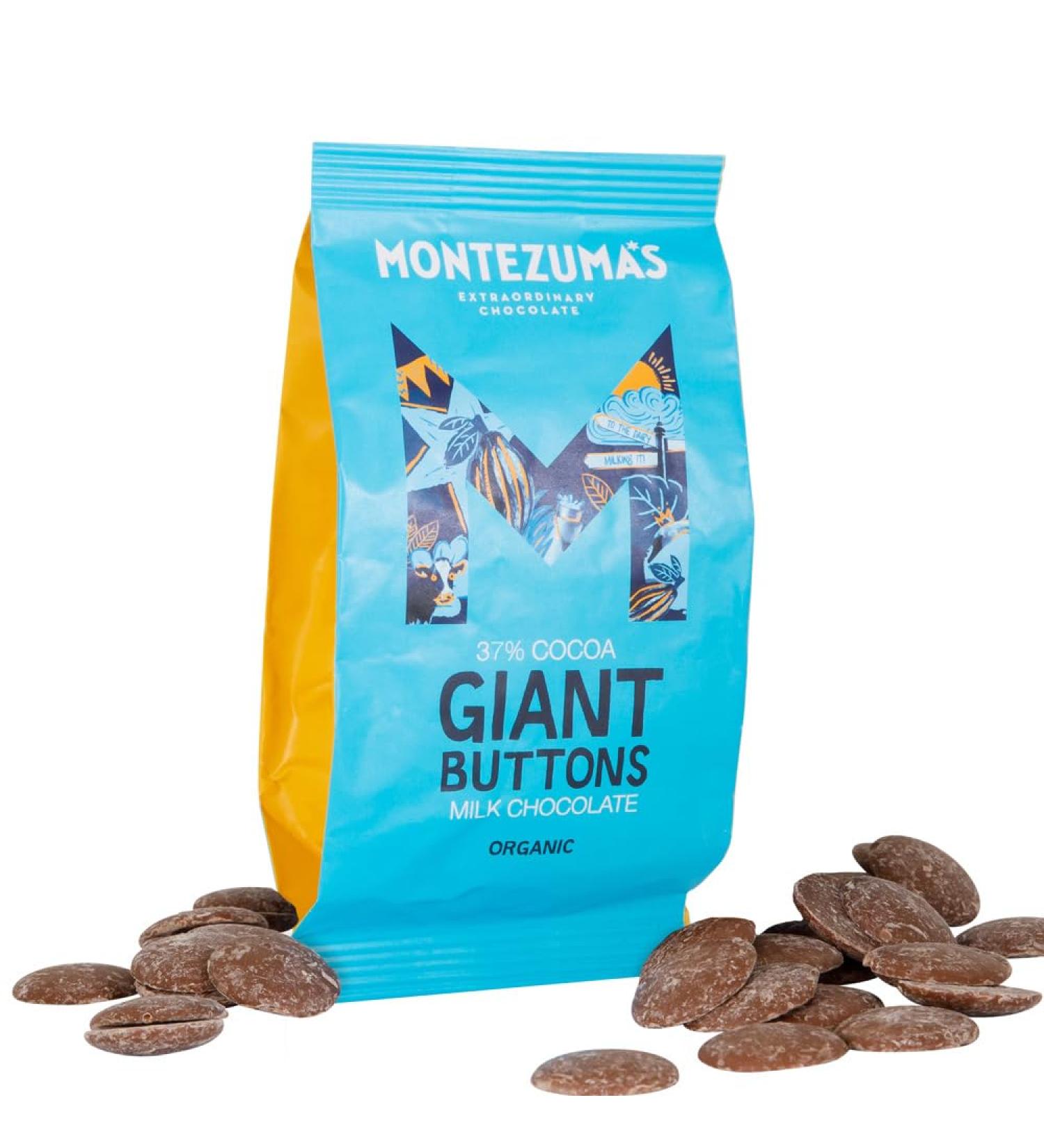 Montezuma's Organic Milk Chocolate Buttons - 37% Cocoa, Gluten Free - 180g Bag - Buy Online on SooperMarket.com