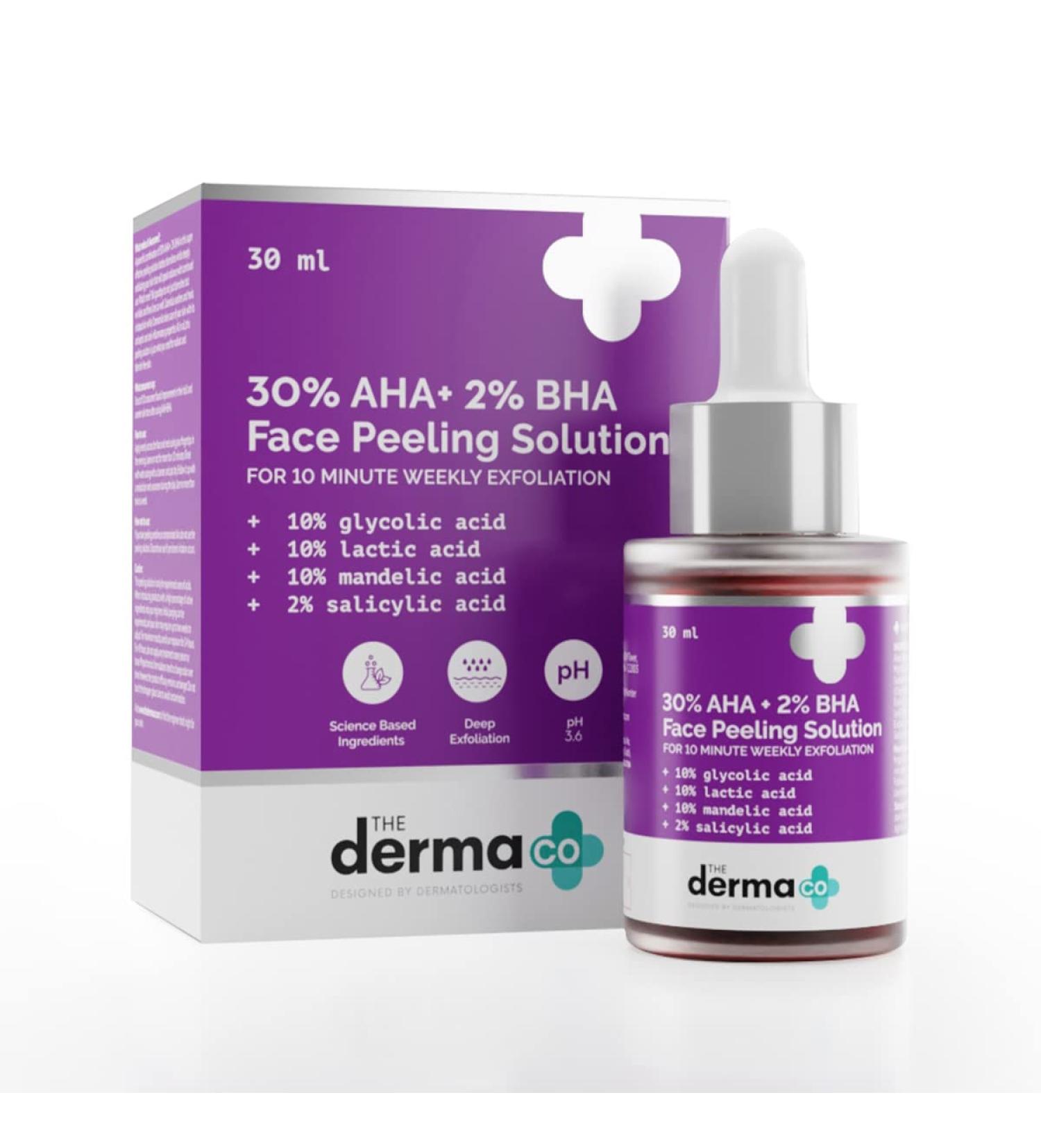 30% AHA + 2% BHA Peeling Solution | Deep Exfoliation for Clogged Pores & Acne Marks | Anti-Aging Skin Care | 1.01 Fl Oz - Buy Online on SooperMarket.com