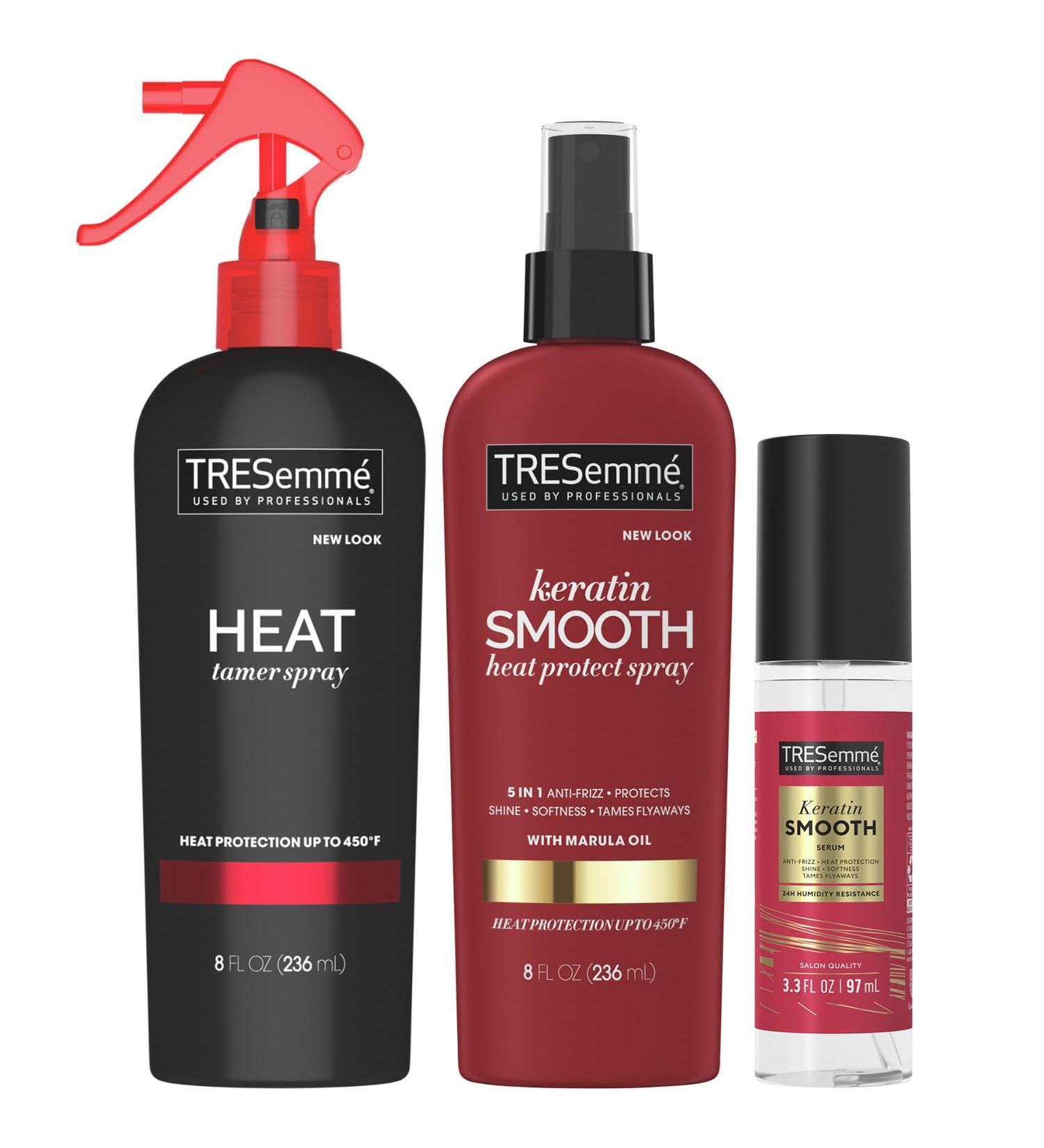 TRESemm Expert Keratin Smooth Hair Care Set - Heat Protection Spray Shine Serum with Marula Oil and Thermal Leave-in Spray Anti-Frizz Products (3 Piece Set) - Buy Online on SooperMarket.com