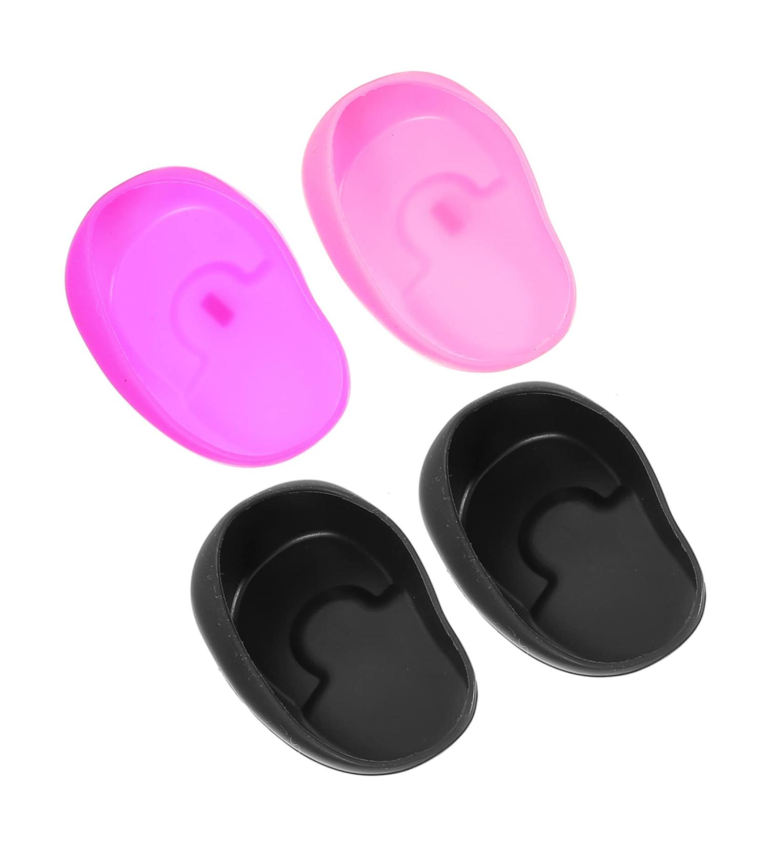 Healeved 4pcs Hair Dye Earmuffs - Black Ear Cuff Baking Oil Shawl - 7.5x5cm - Assorted Color | Shop Now - Buy Online on SooperMarket.com