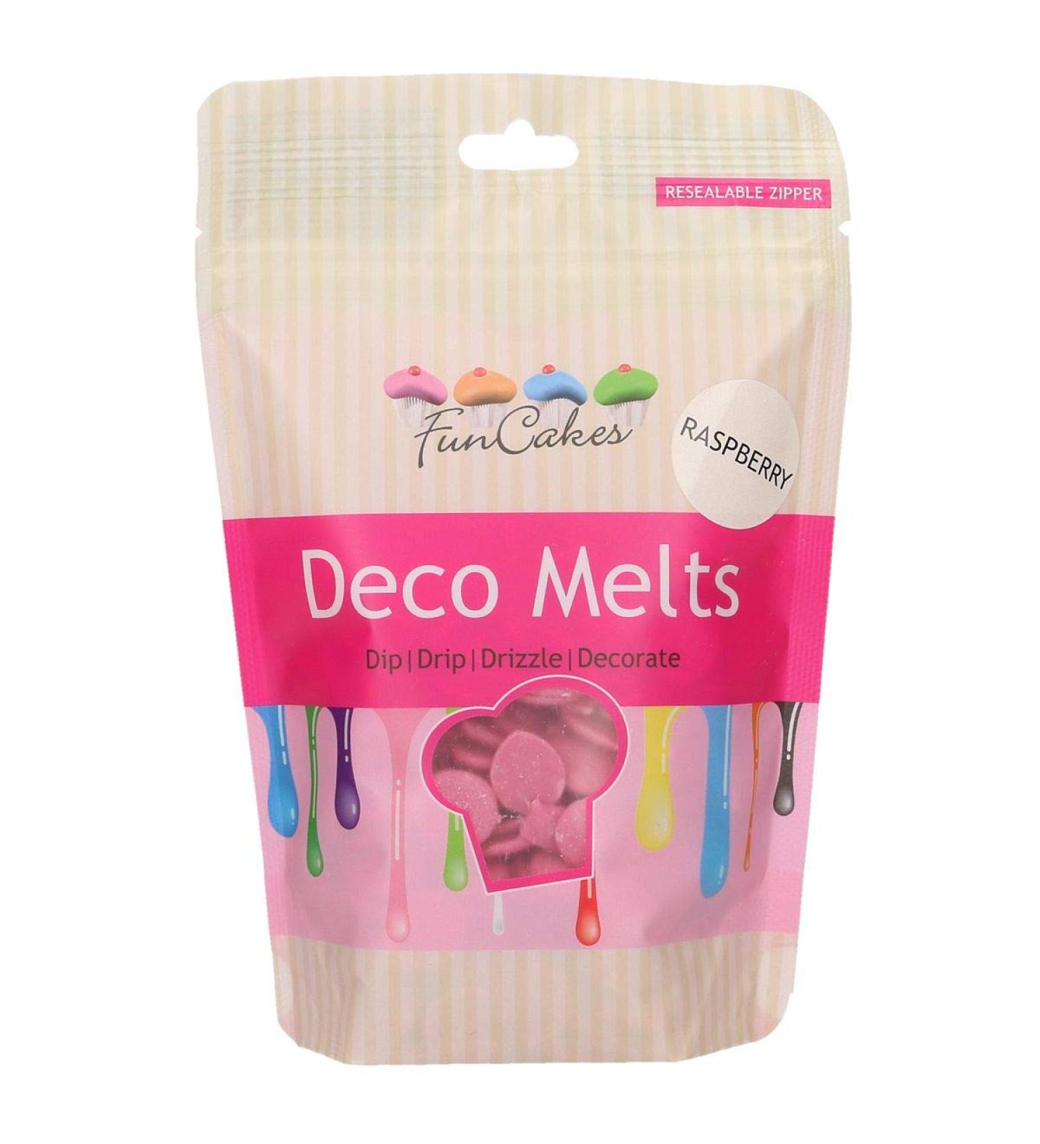 FunCakes Deco Melts Raspberry Flavour - Melt in Microwave Pour in Every Shape Make Candy Drip Cakes Lollipops and Decorate Cakes Cookies and Cupcakes. AZO Free. 250 g - Buy Online on SooperMarket.com