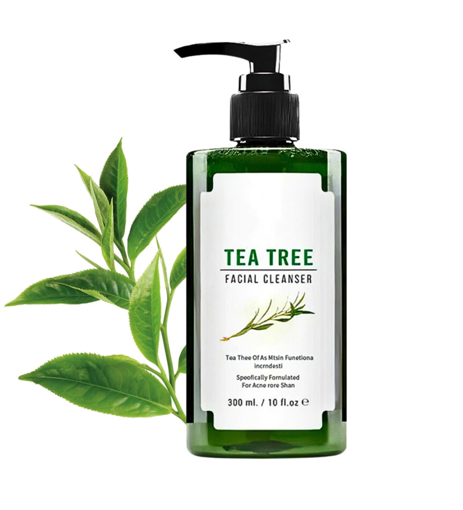 300ml Tea Tree Face Wash Large-capacity Facewash With Tea Tree Oil Tea Tree Acne Face Wash Exfoliating Face Wash Foaming Cleanser For Acne Prone & Oily Skin Face Wash - Soothe Facial Skin Care - Buy Online on SooperMarket.com
